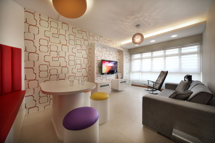 Minimalist, Retro Design - Living Room - HDB 4 Room - Design by De Exclusive ID Group Pte Ltd