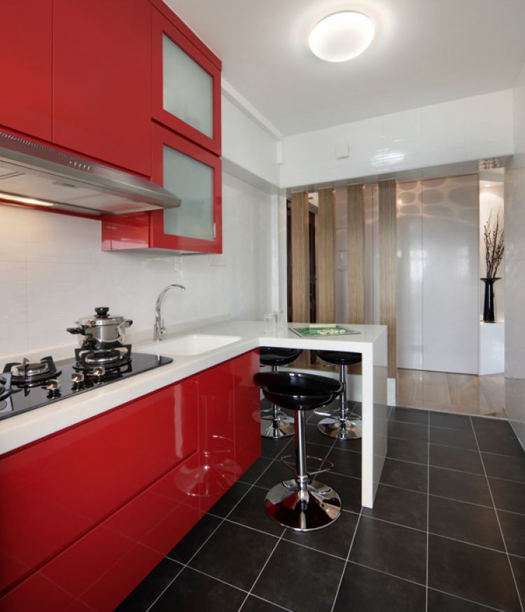 Contemporary, Modern Design - Kitchen - HDB 4 Room - Design by De Exclusive ID Group Pte Ltd