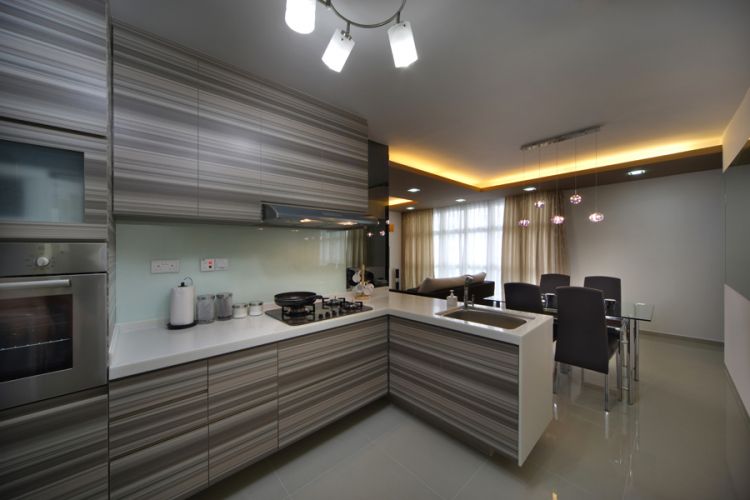 Contemporary, Modern Design - Kitchen - HDB 4 Room - Design by De Exclusive ID Group Pte Ltd