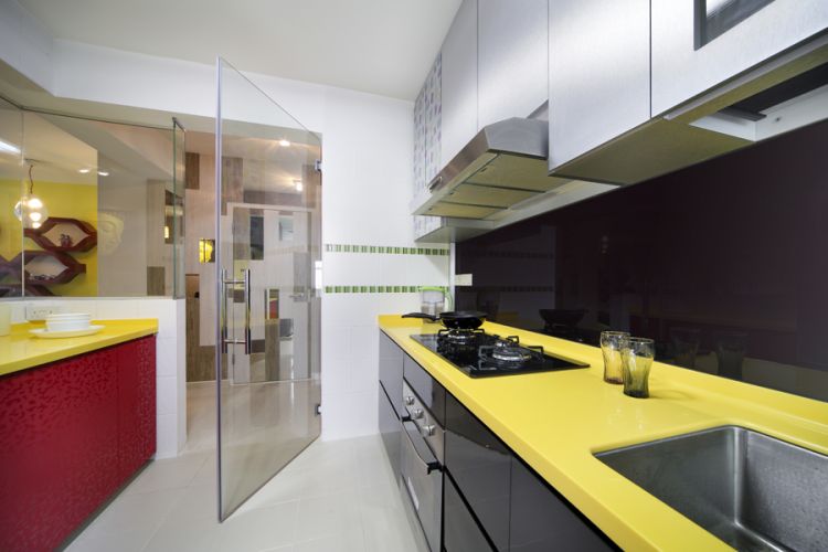 Minimalist, Retro Design - Kitchen - HDB 4 Room - Design by De Exclusive ID Group Pte Ltd