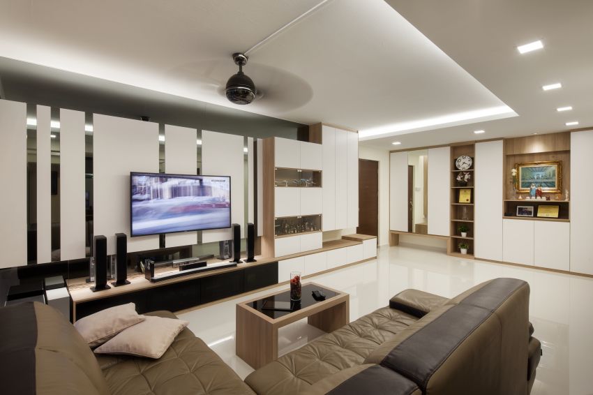 Minimalist, Modern Design - Living Room - HDB 5 Room - Design by De Style Interior Pte Ltd