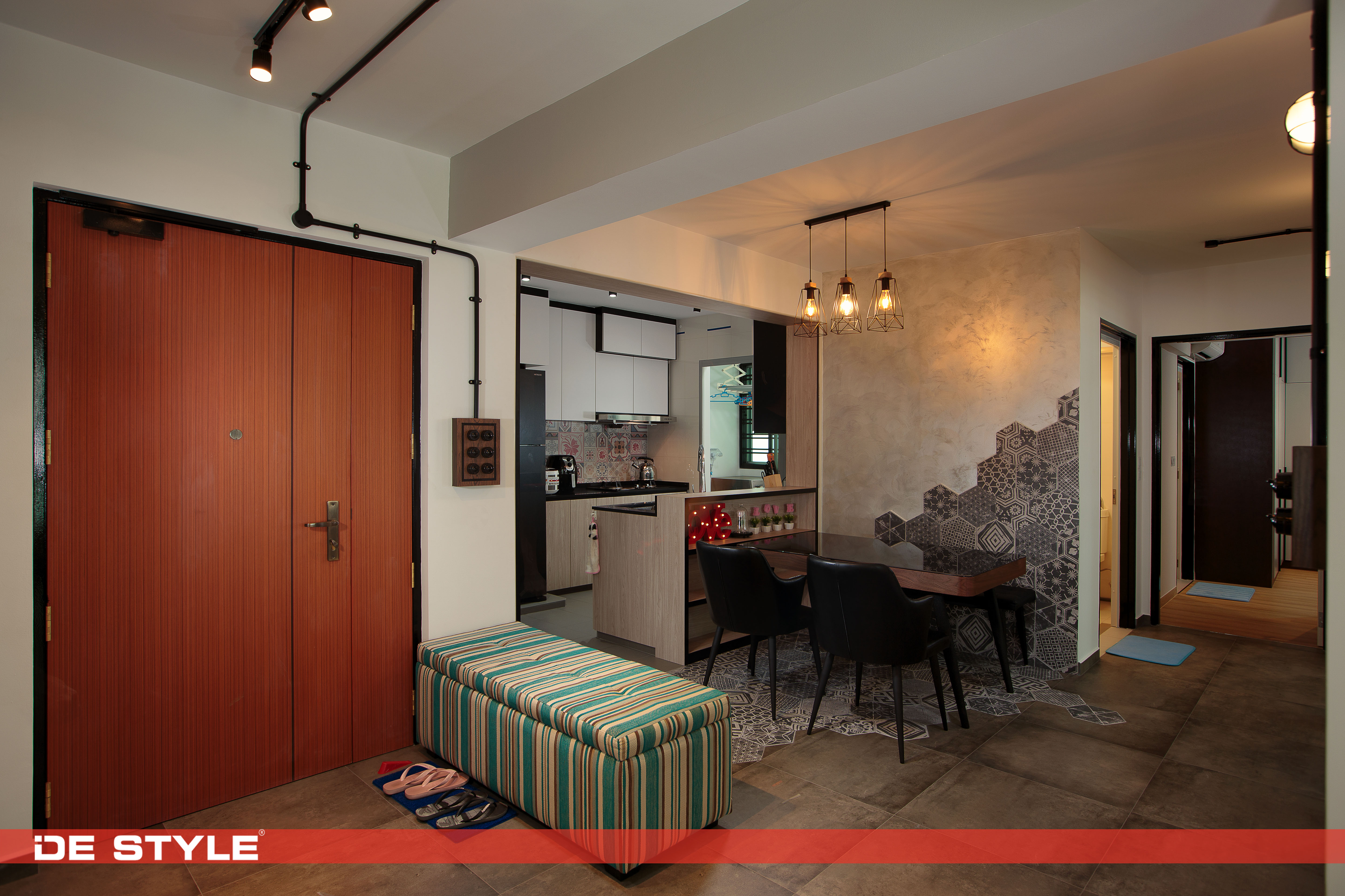 Contemporary, Industrial, Vintage Design - Dining Room - HDB 4 Room - Design by De Style Interior Pte Ltd