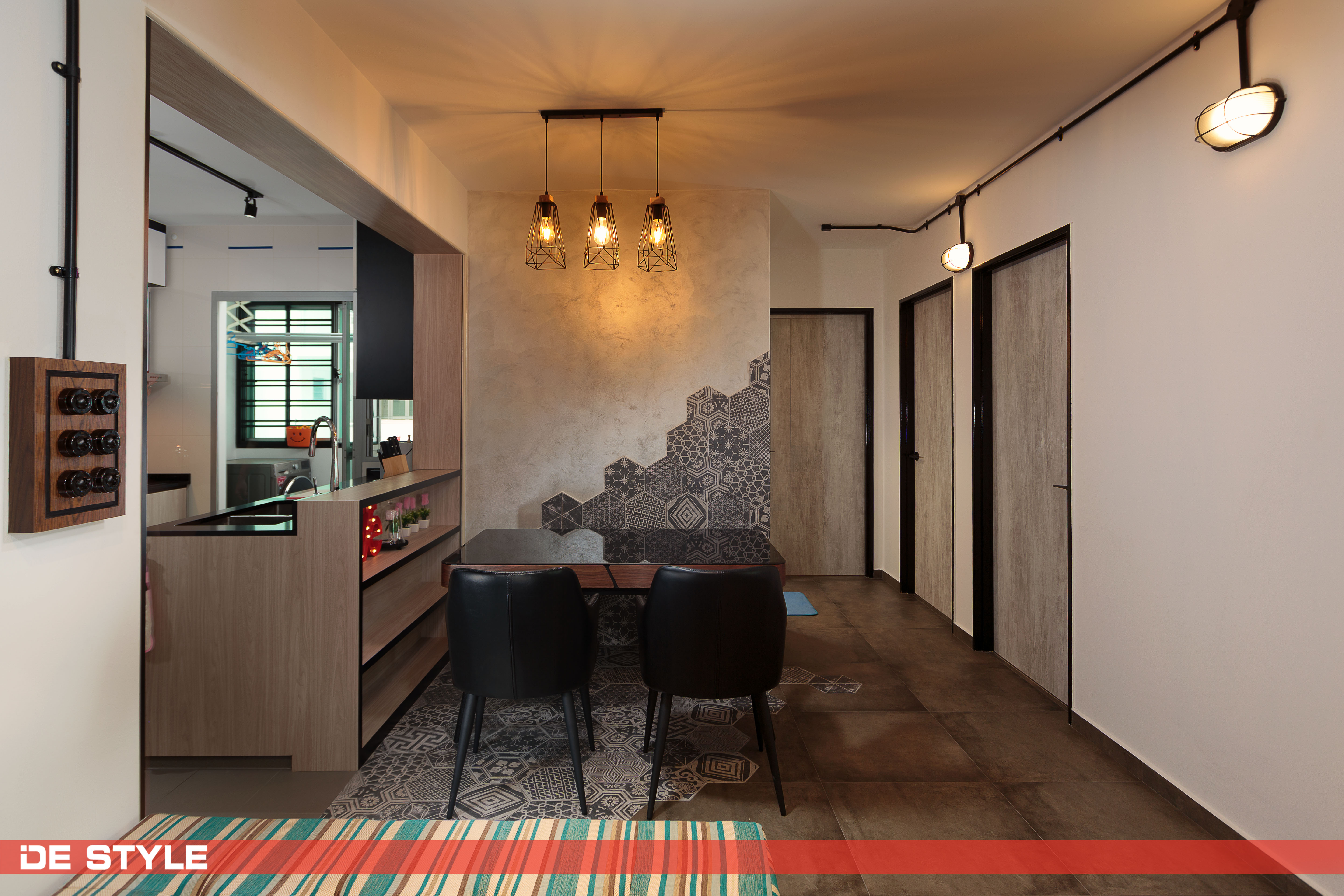 Contemporary, Industrial, Vintage Design - Dining Room - HDB 4 Room - Design by De Style Interior Pte Ltd