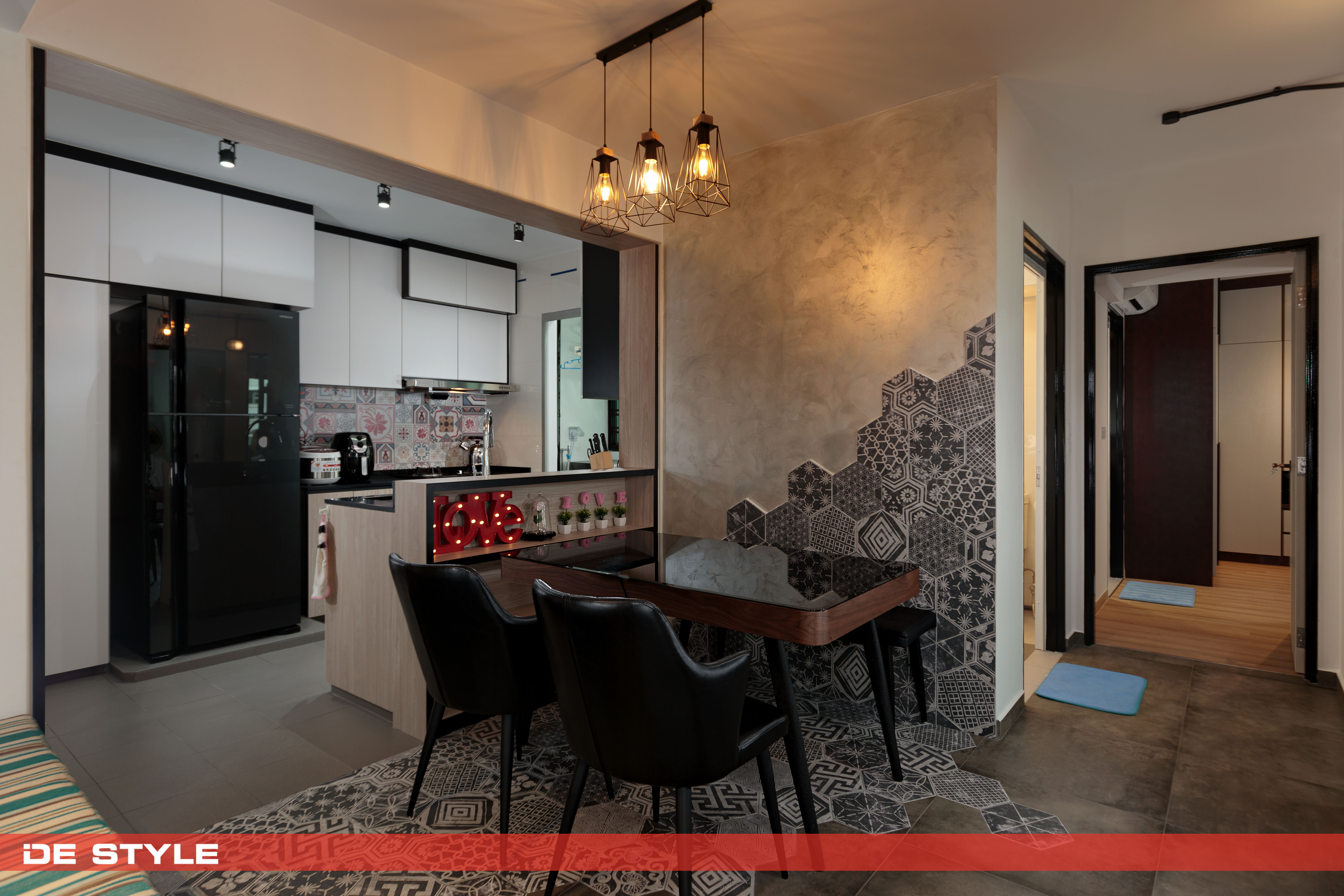 Contemporary, Industrial, Vintage Design - Dining Room - HDB 4 Room - Design by De Style Interior Pte Ltd