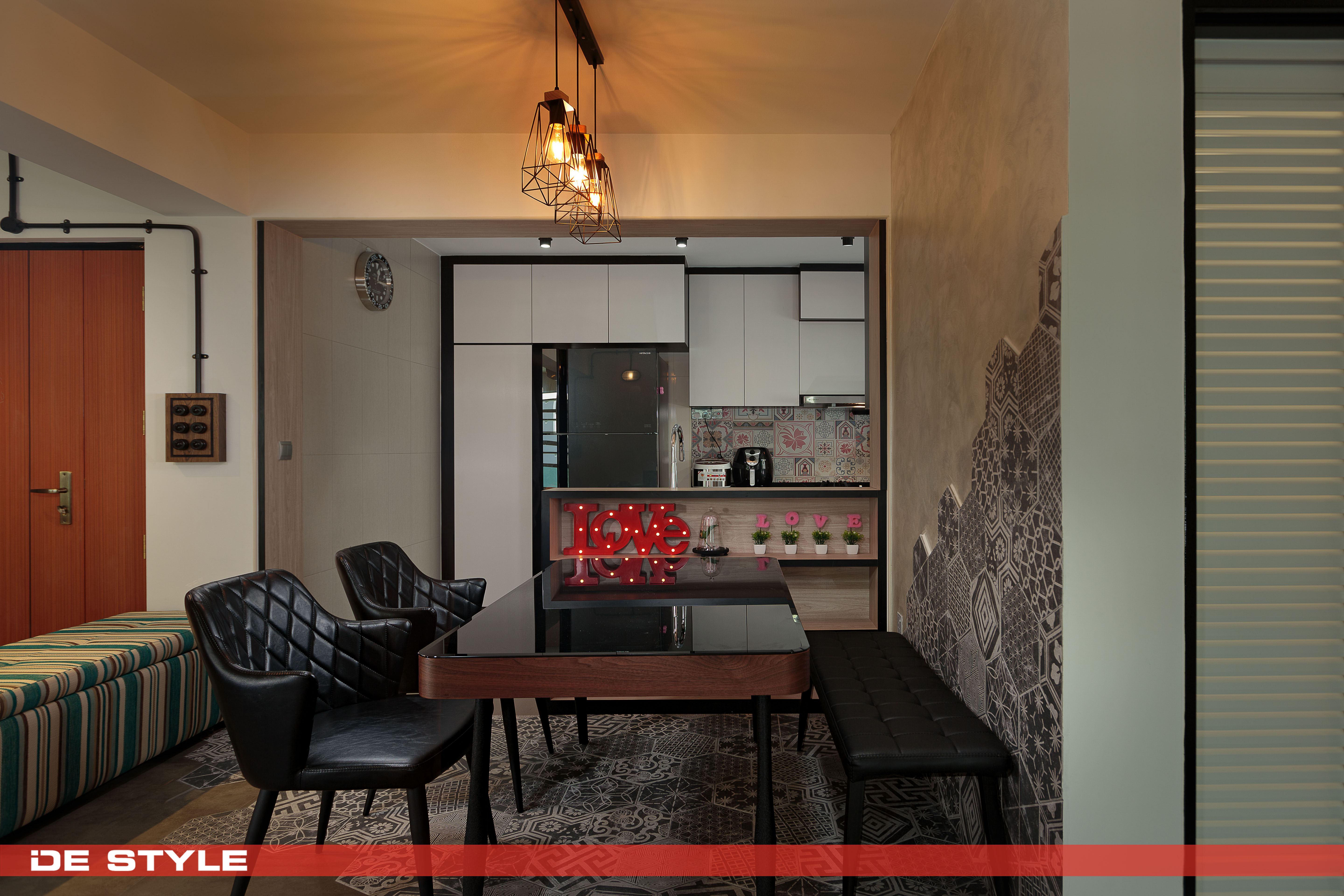 Contemporary, Industrial, Vintage Design - Dining Room - HDB 4 Room - Design by De Style Interior Pte Ltd