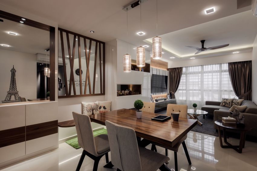 Contemporary Design - Dining Room - HDB 4 Room - Design by De Style Interior Pte Ltd