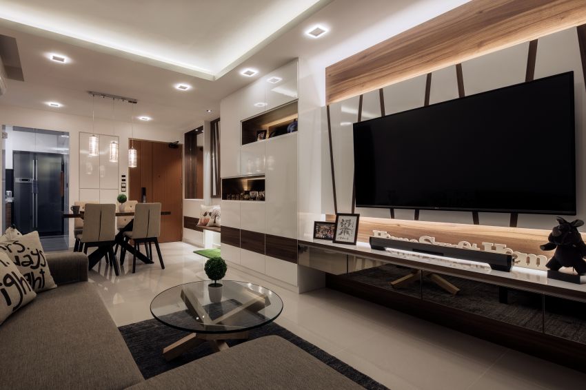 Contemporary Design - Living Room - HDB 4 Room - Design by De Style Interior Pte Ltd