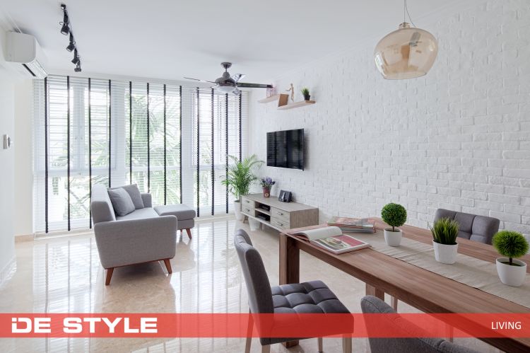 Modern, Scandinavian Design - Living Room - Condominium - Design by De Style Interior Pte Ltd