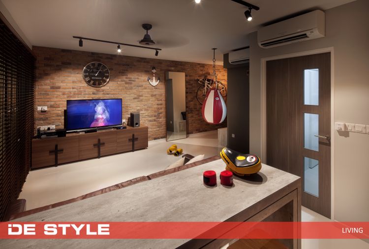 Contemporary, Modern Design - Living Room - HDB 5 Room - Design by De Style Interior Pte Ltd