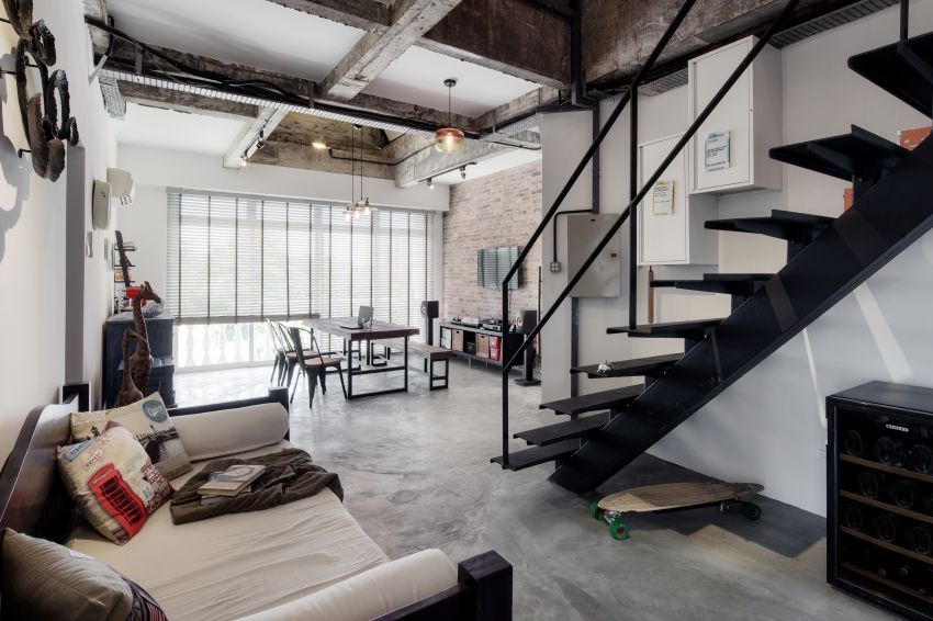 Industrial, Rustic Design - Living Room - HDB 3 Room - Design by De Style Interior Pte Ltd