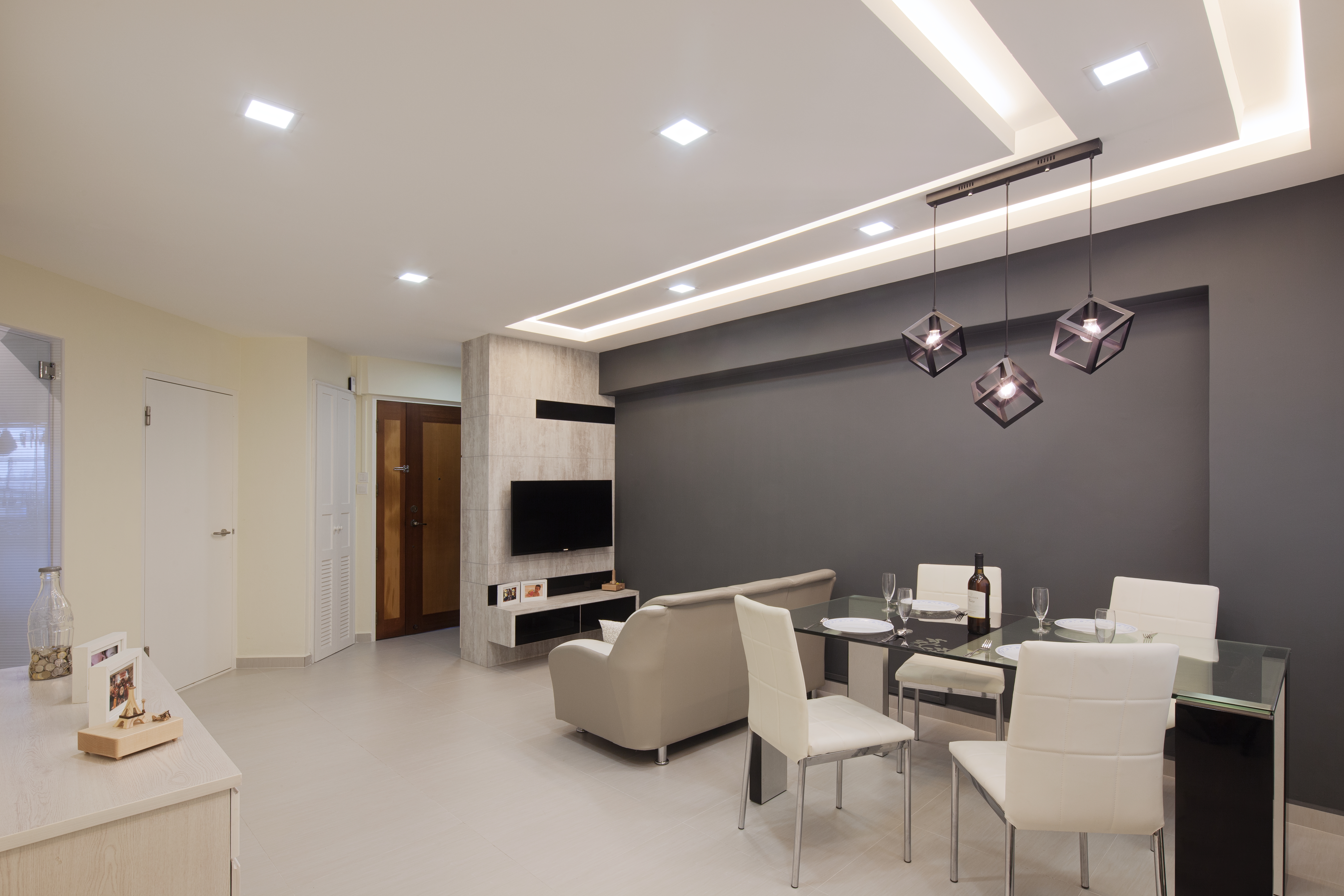 Modern Design - Living Room - HDB 3 Room - Design by De Style Interior Pte Ltd