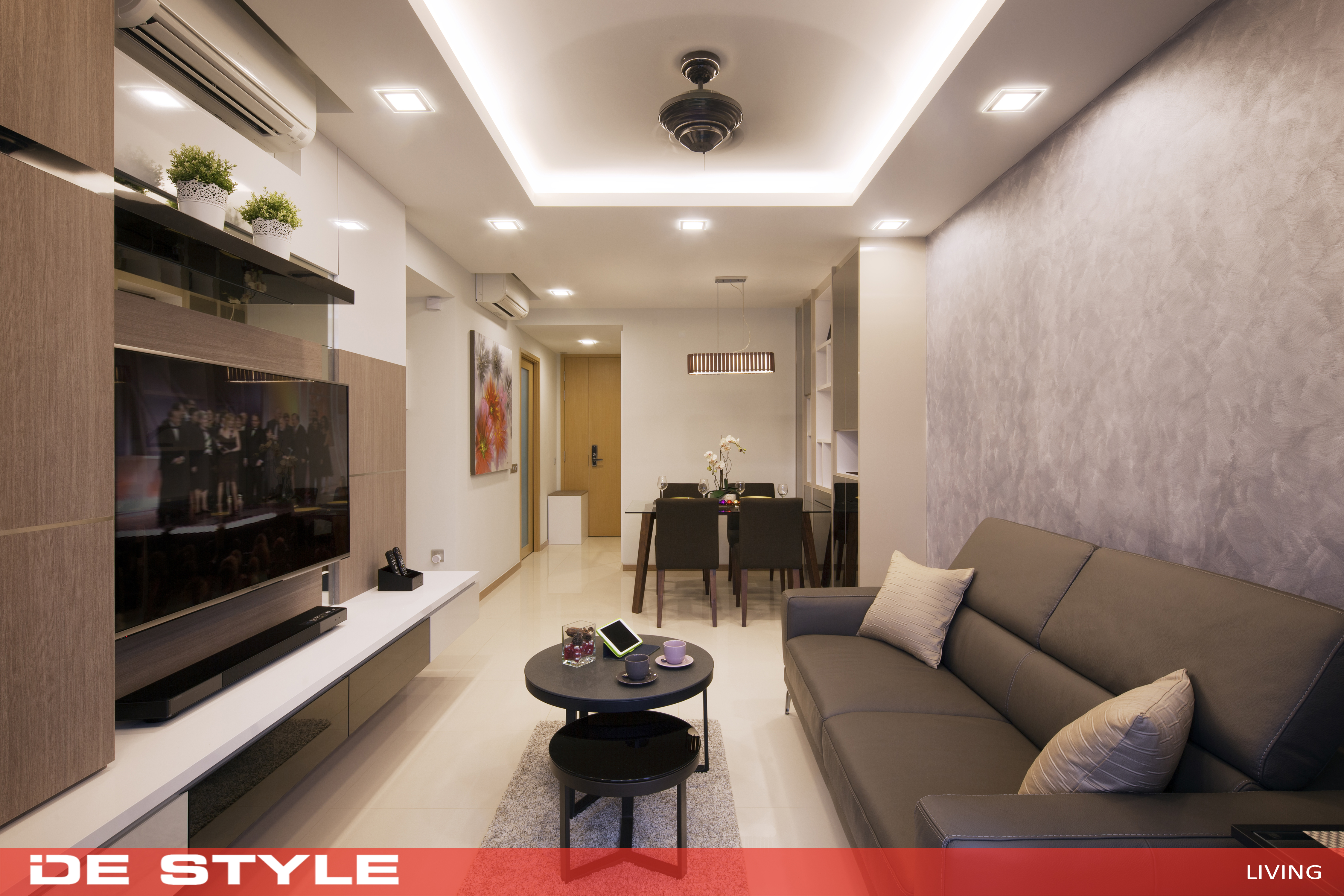 Modern Design - Living Room - HDB 4 Room - Design by De Style Interior Pte Ltd