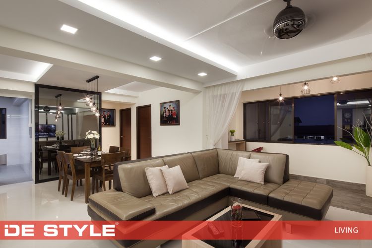 Contemporary, Modern Design - Living Room - HDB 5 Room - Design by De Style Interior Pte Ltd