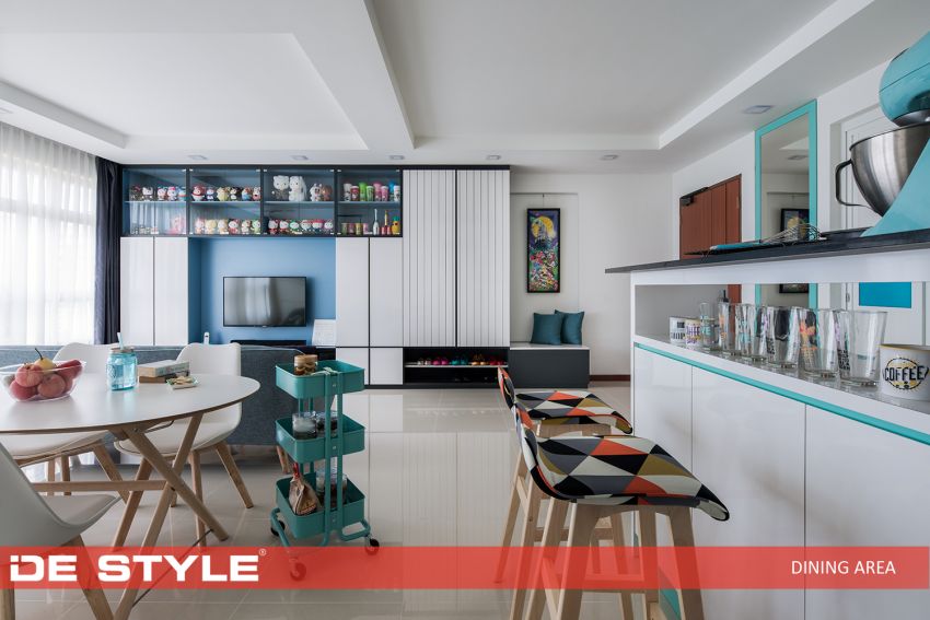 Modern, Vintage Design - Living Room - HDB 5 Room - Design by De Style Interior Pte Ltd