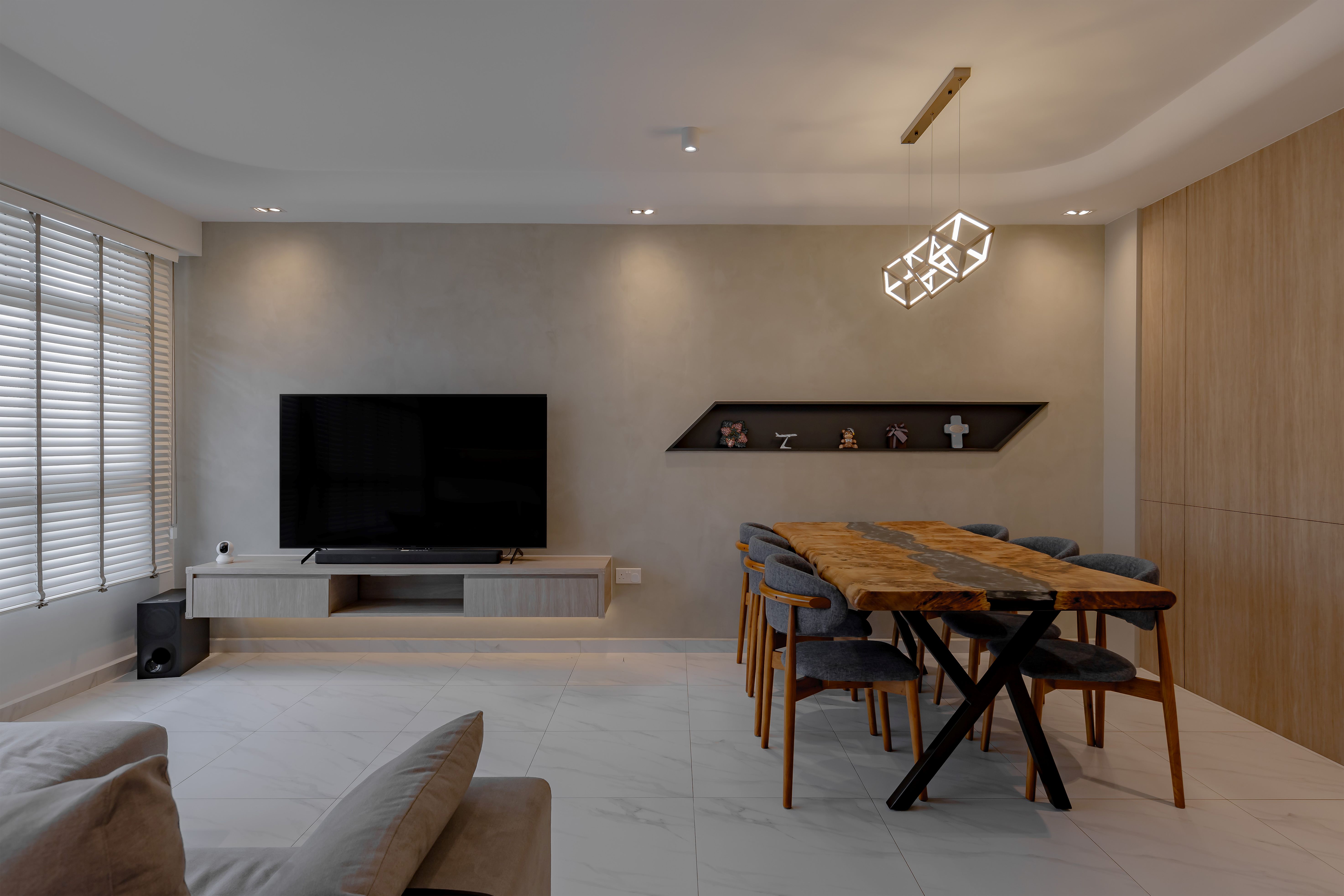 Contemporary, Modern Design - Living Room - HDB 4 Room - Design by Defour Home Studios Pte Ltd