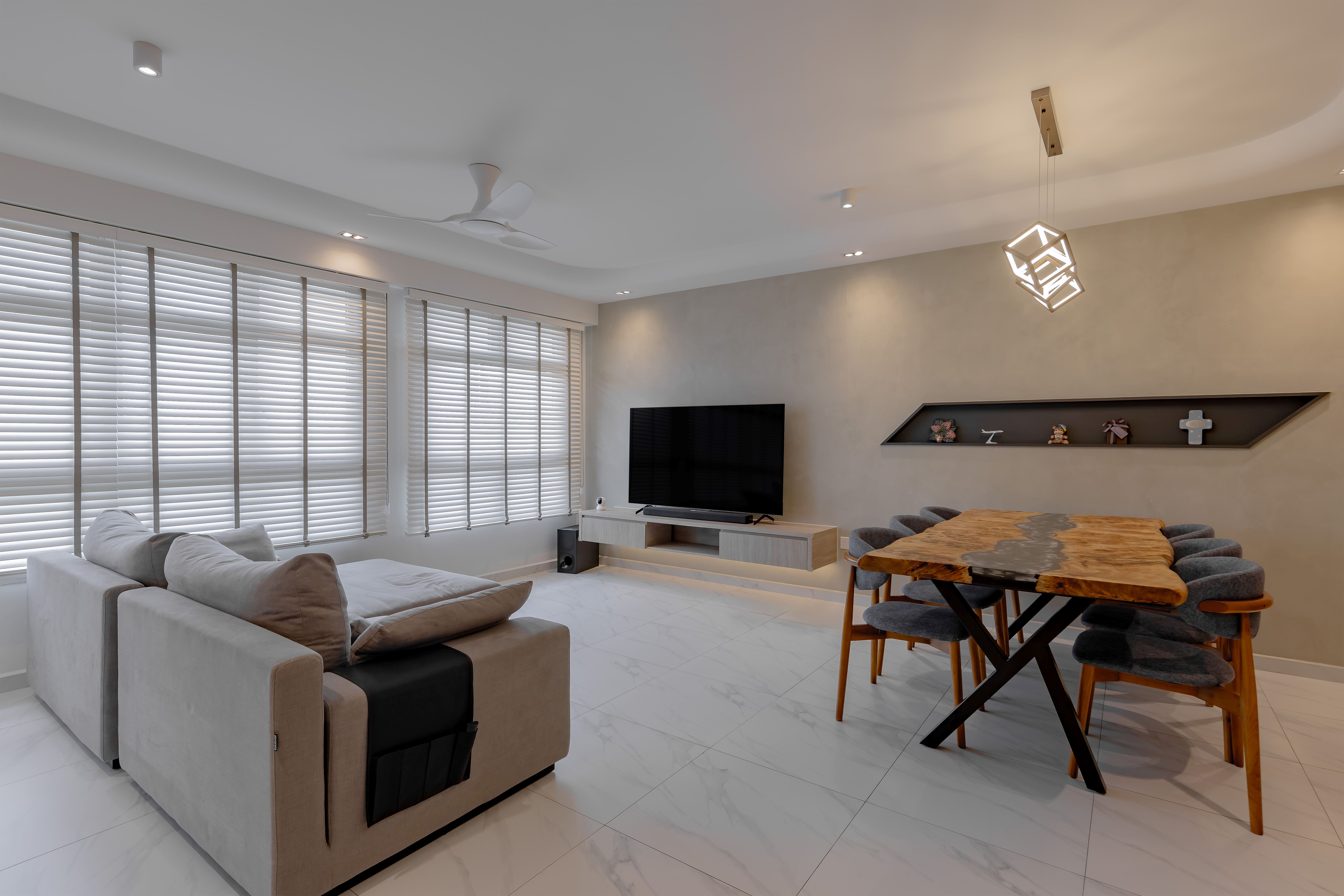 Contemporary, Modern Design - Living Room - HDB 4 Room - Design by Defour Home Studios Pte Ltd