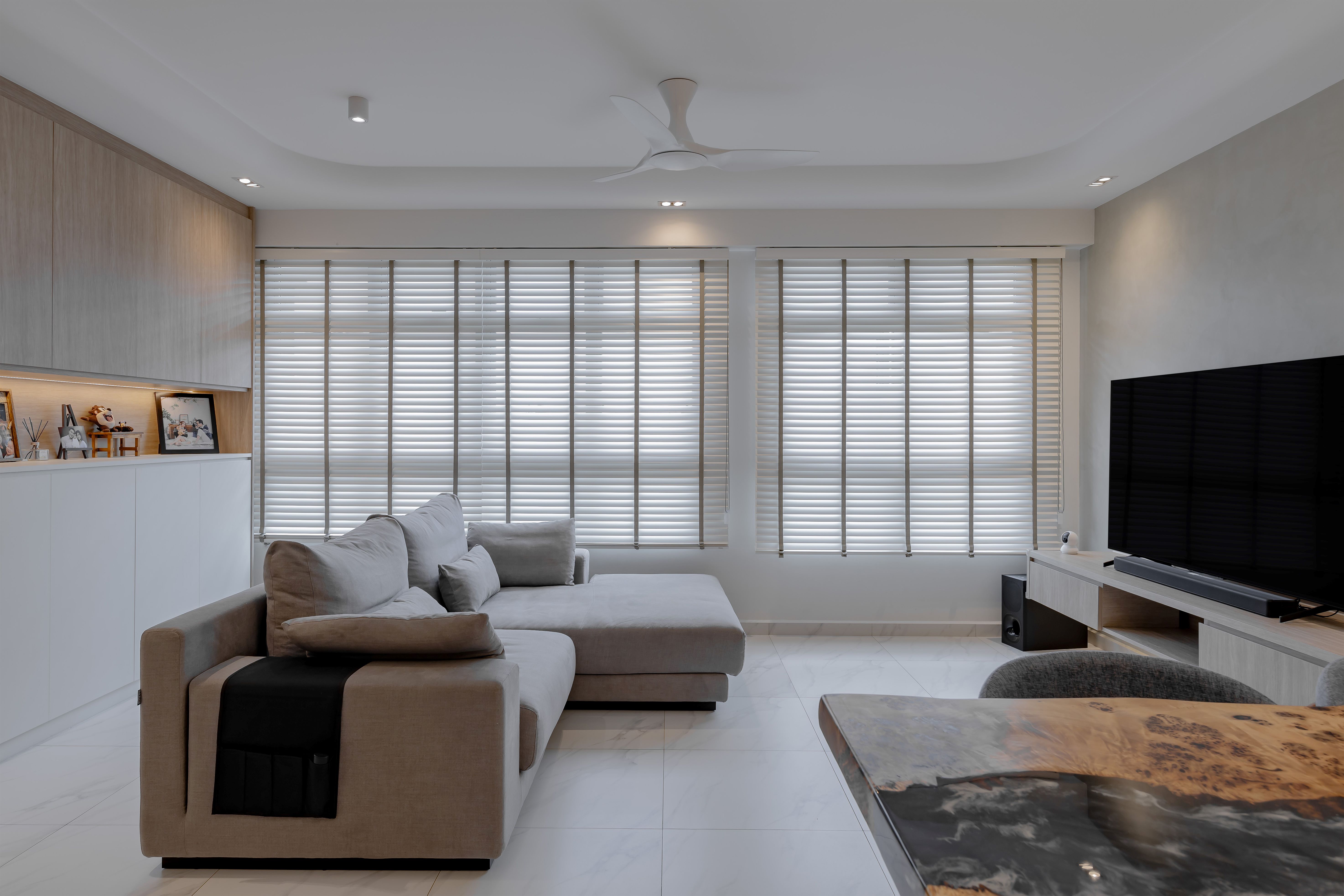 Contemporary, Modern Design - Living Room - HDB 4 Room - Design by Defour Home Studios Pte Ltd