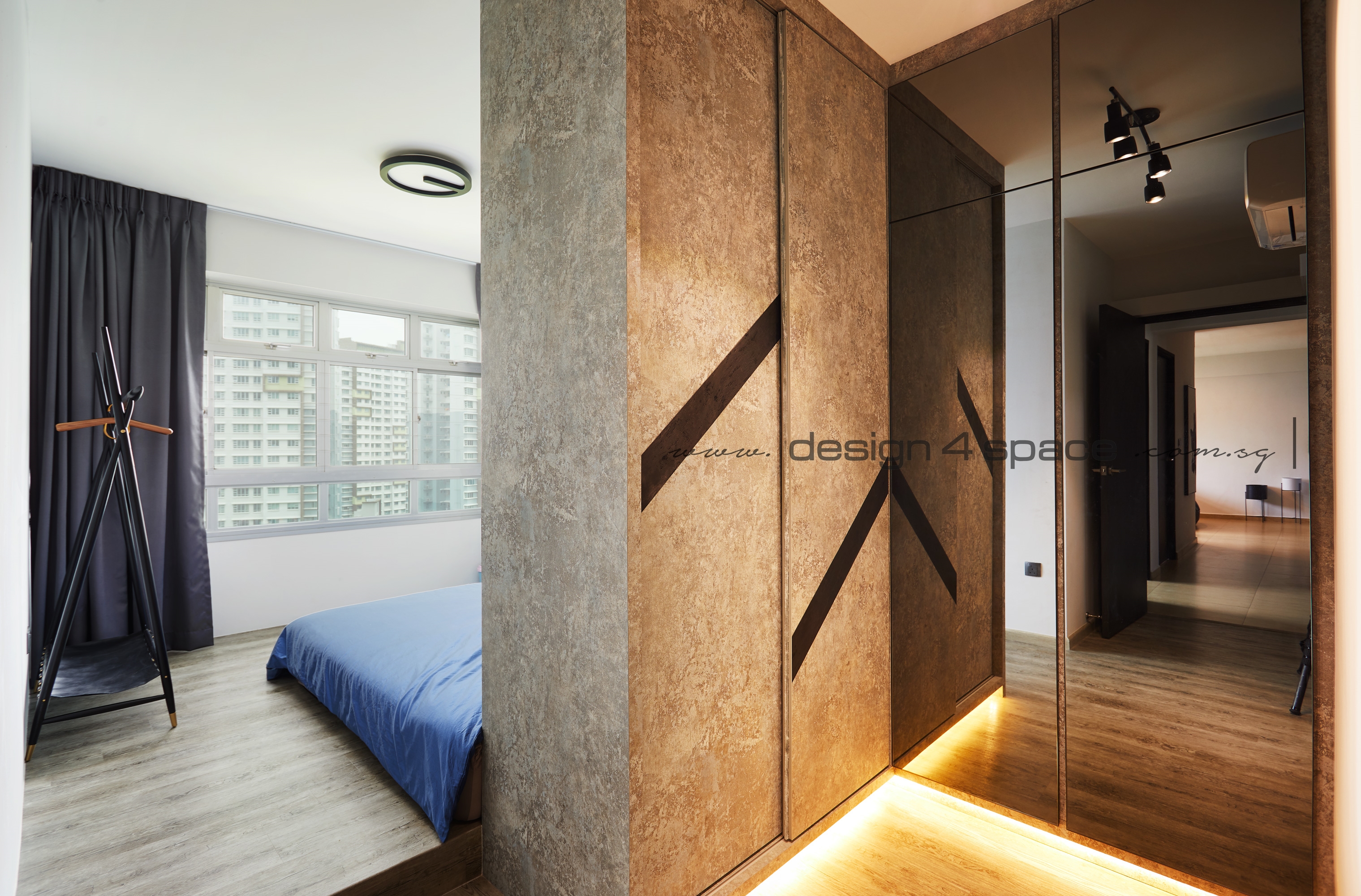 Industrial Design - Bedroom - HDB 4 Room - Design by Design 4 Space Pte Ltd