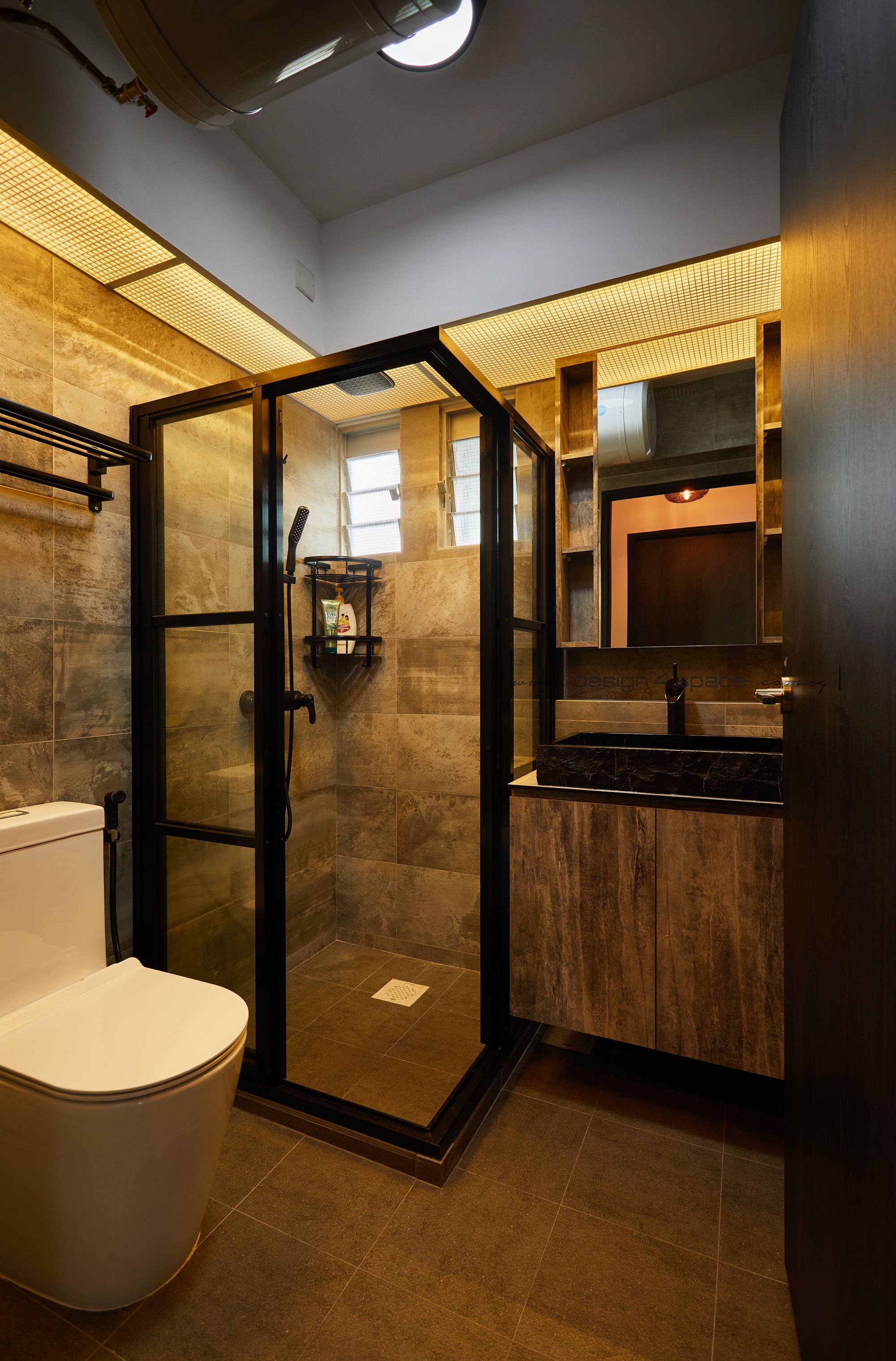 Industrial Design - Bathroom - HDB 4 Room - Design by Design 4 Space Pte Ltd