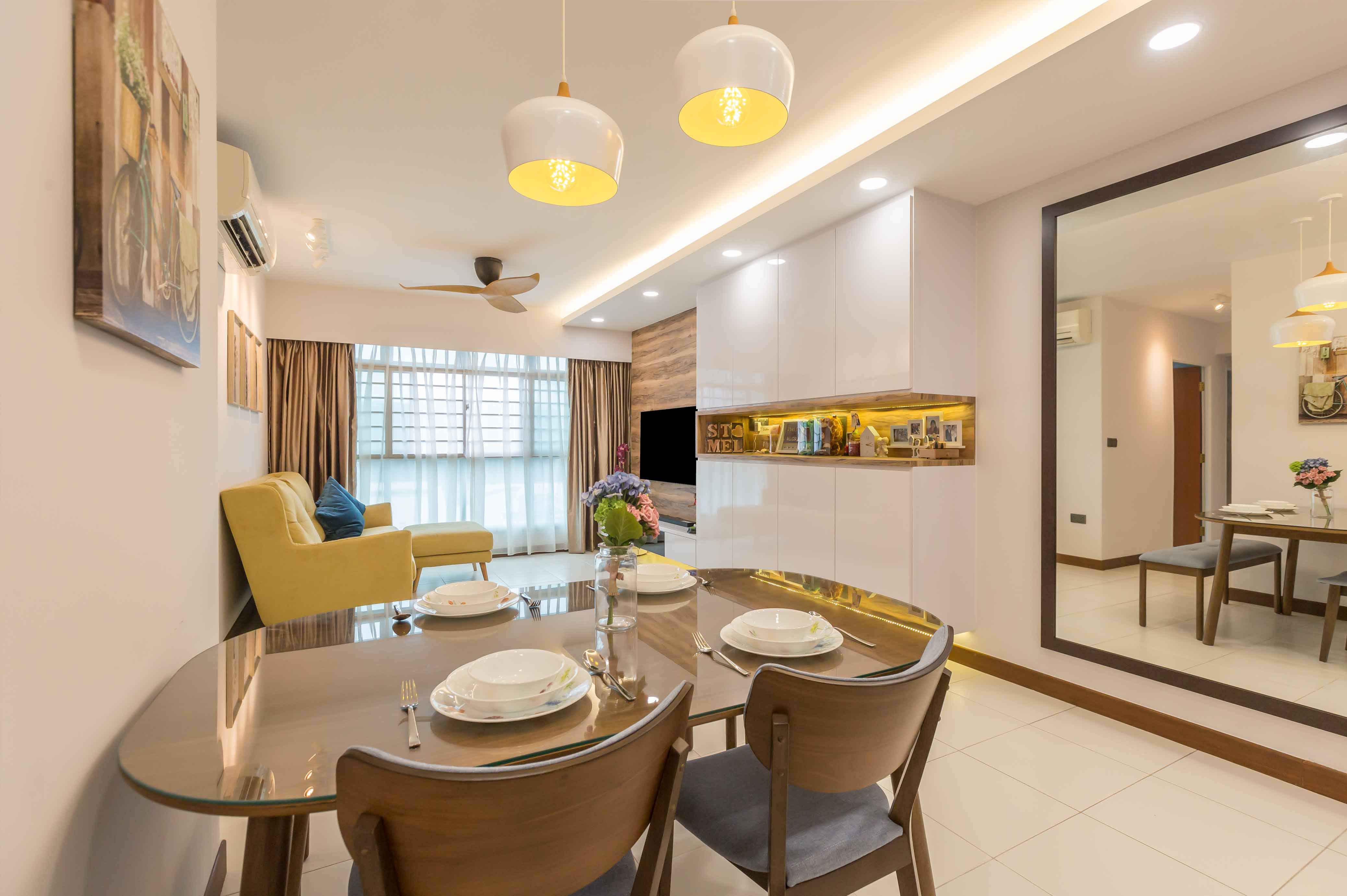 Contemporary, Modern Design - Dining Room - HDB 4 Room - Design by Design 4 Space Pte Ltd