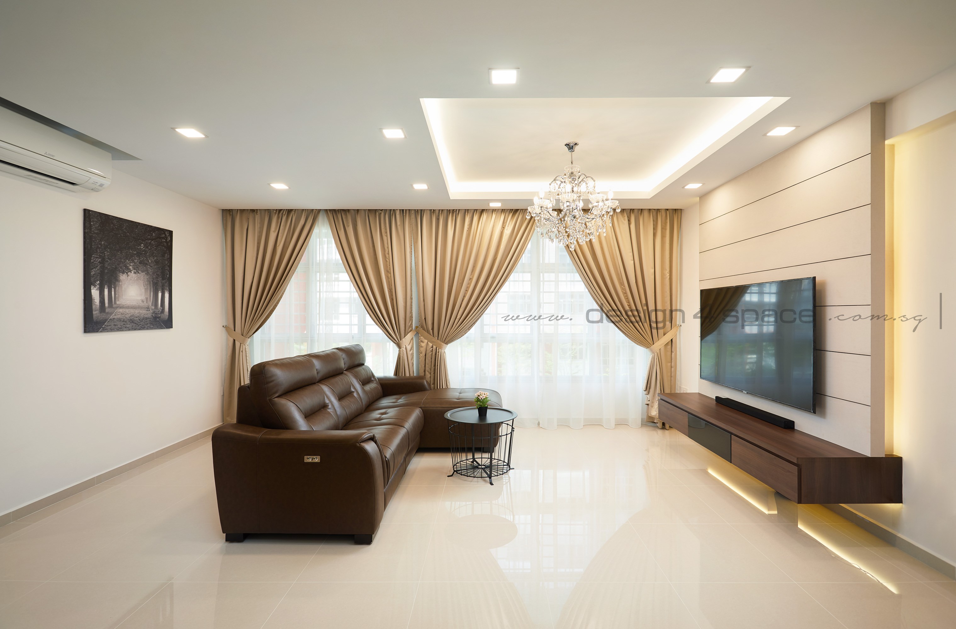 Contemporary Design - Living Room - HDB 5 Room - Design by Design 4 Space Pte Ltd