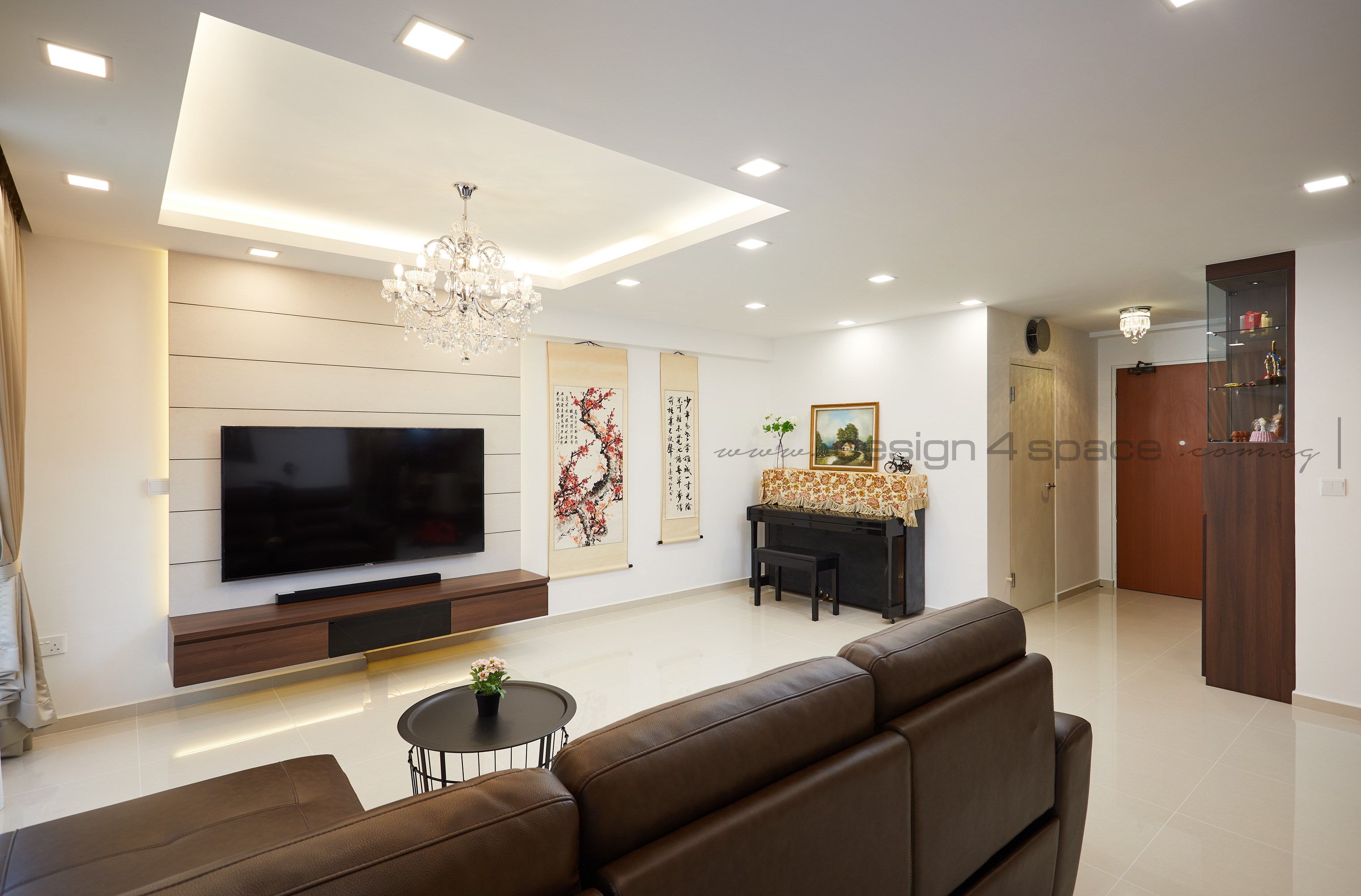 Contemporary Design - Living Room - HDB 5 Room - Design by Design 4 Space Pte Ltd