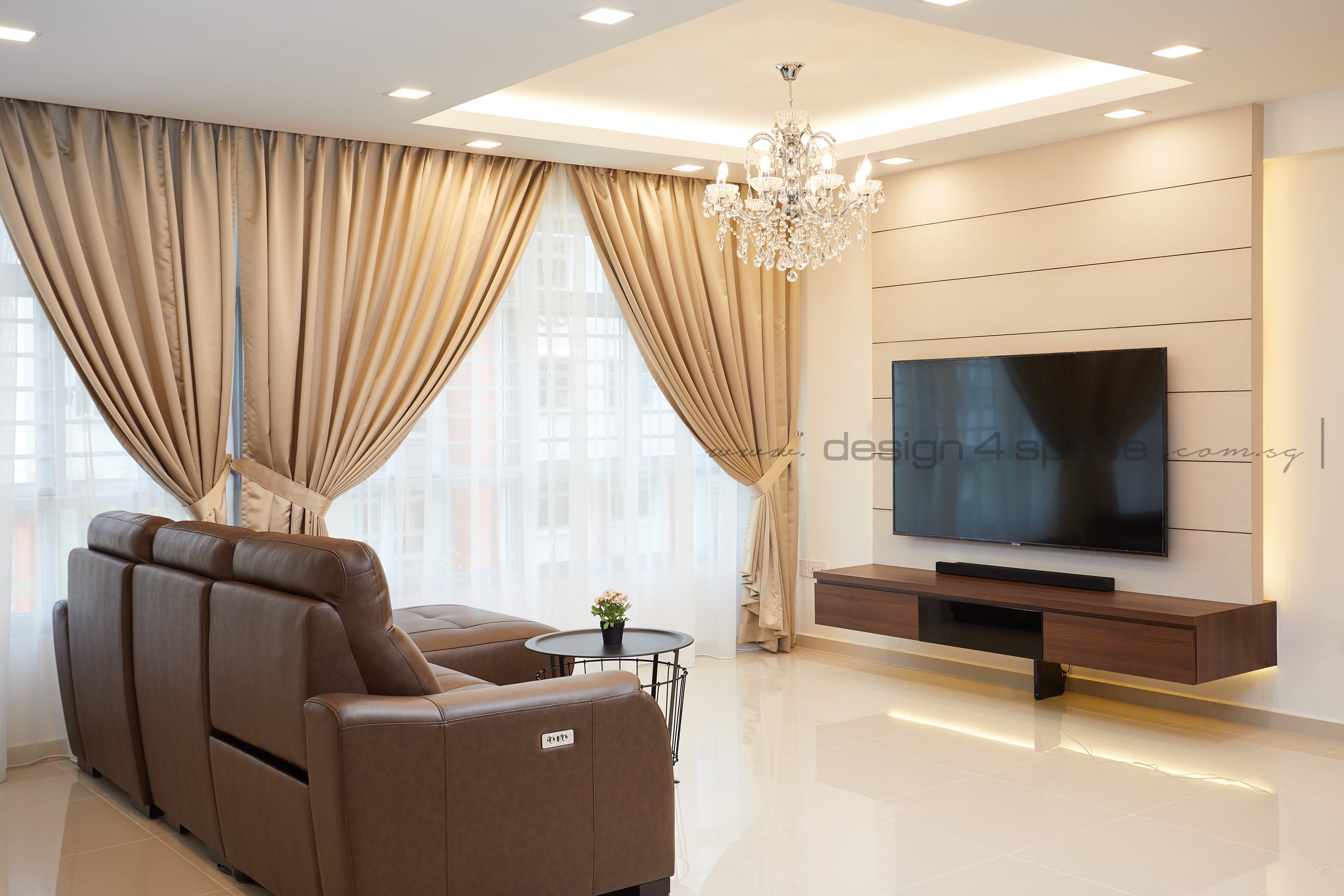 Contemporary Design - Living Room - HDB 5 Room - Design by Design 4 Space Pte Ltd