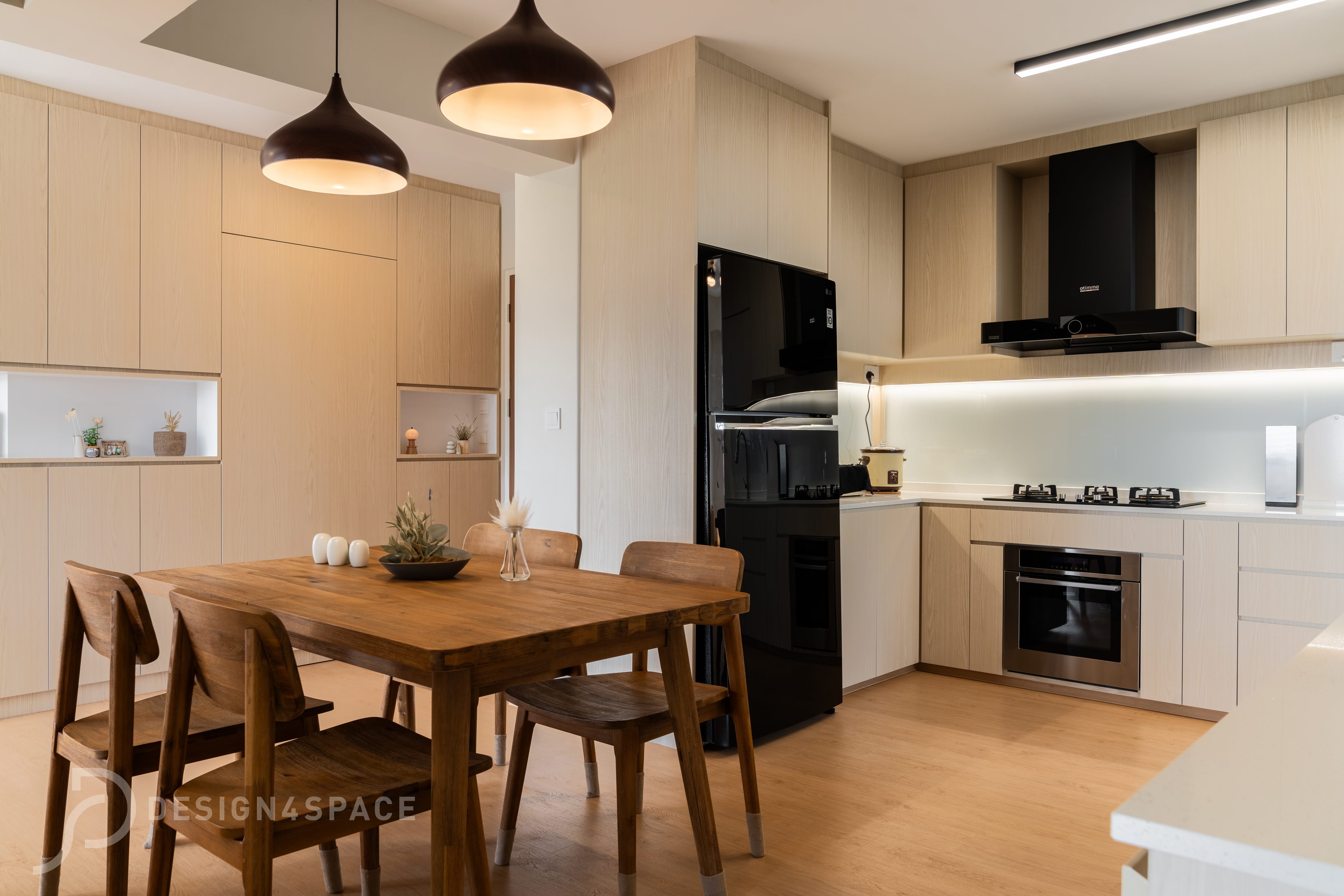 Contemporary, Modern Design - Kitchen - HDB 4 Room - Design by Design 4 Space Pte Ltd