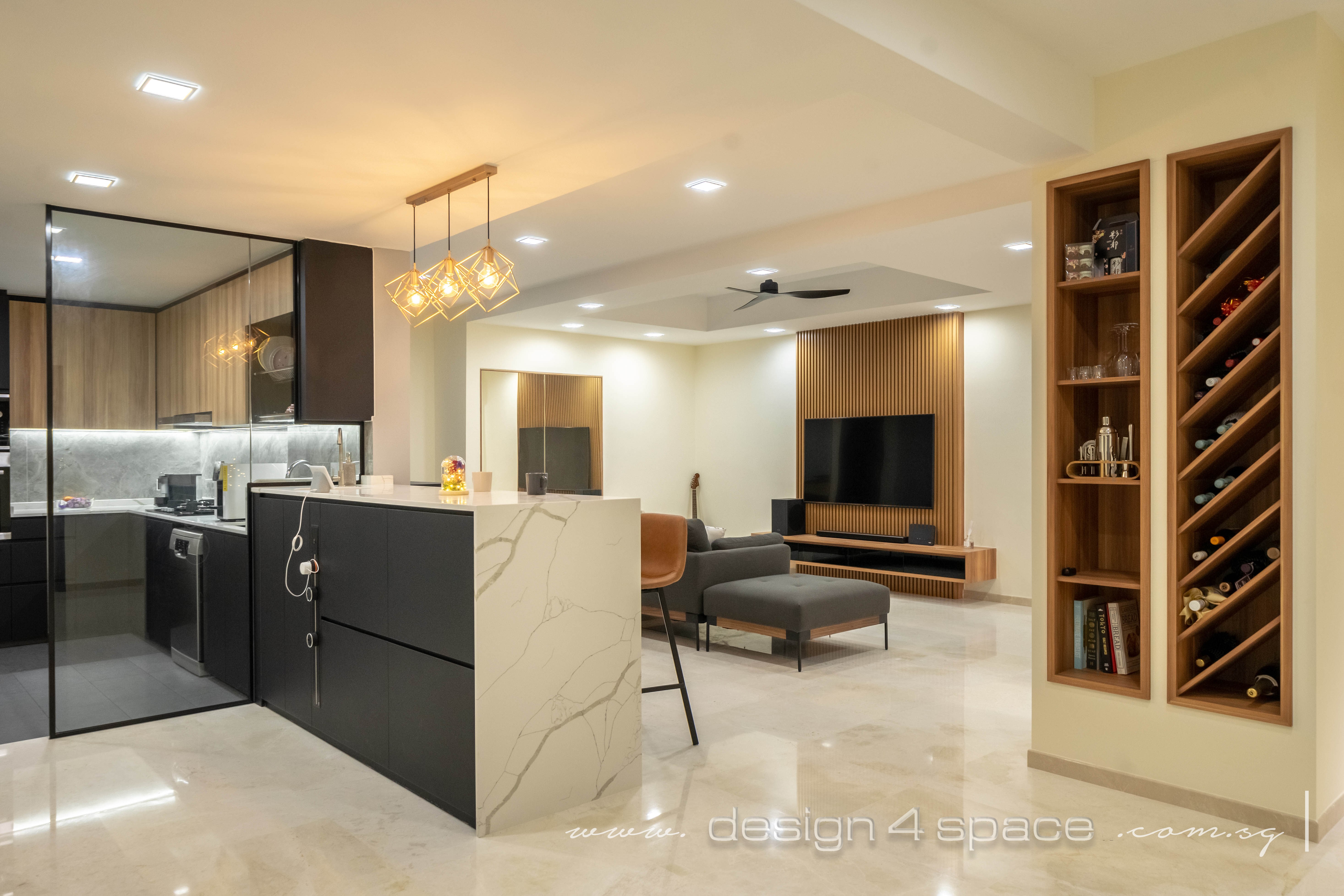 Contemporary Design - Living Room - Condominium - Design by Design 4 Space Pte Ltd