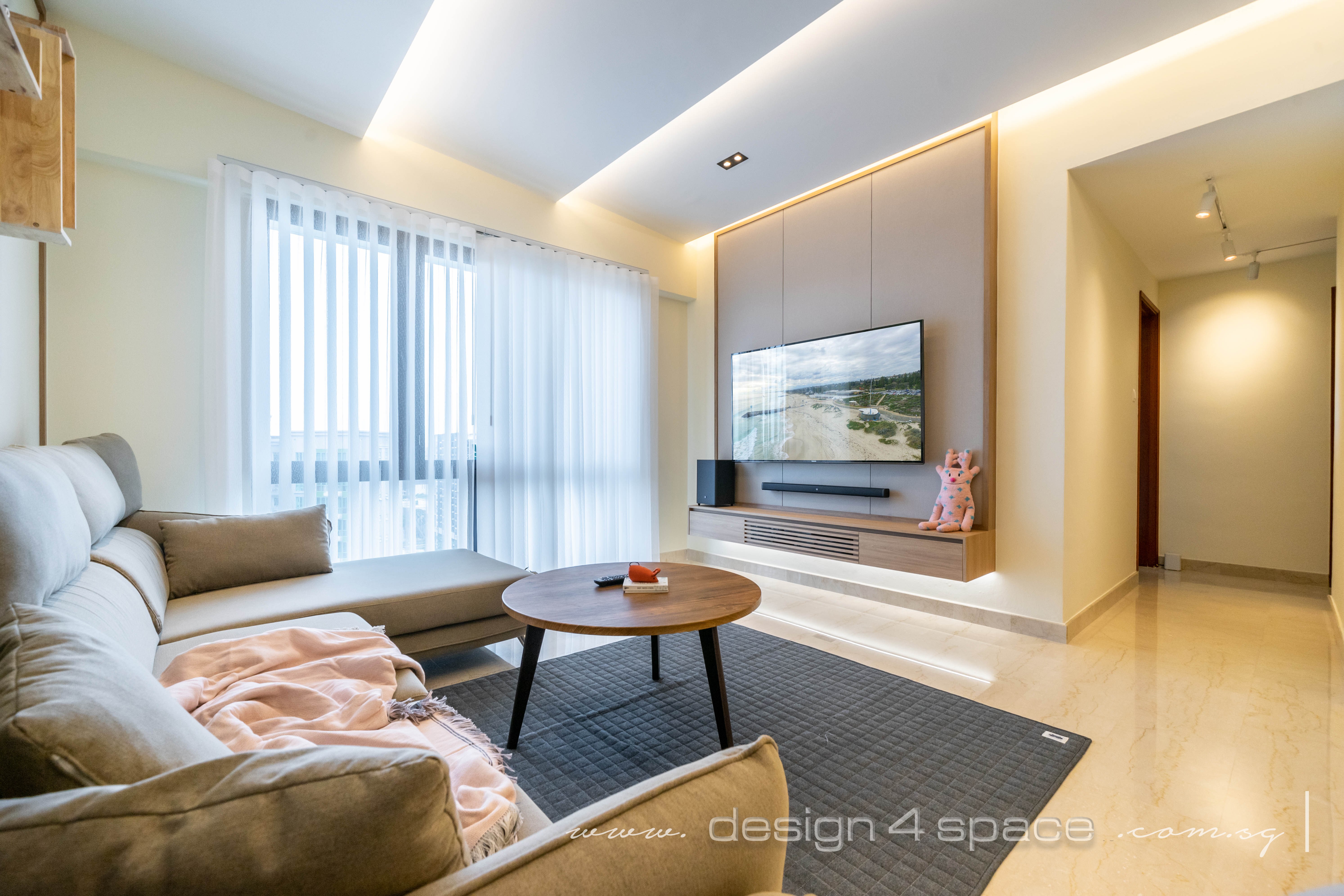 Minimalist, Modern Design - Living Room - Condominium - Design by Design 4 Space Pte Ltd