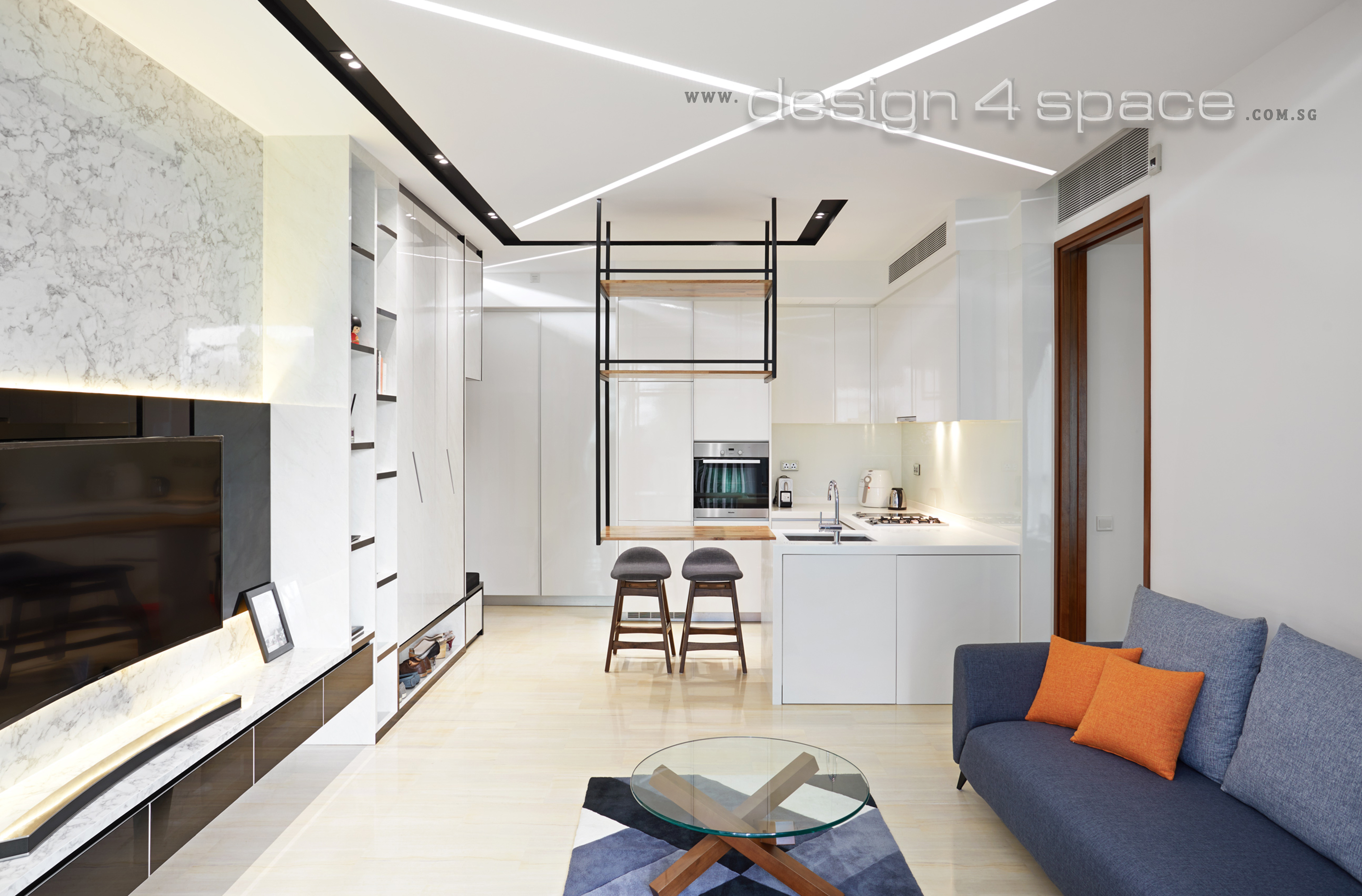 Contemporary, Minimalist, Modern Design - Living Room - Condominium - Design by Design 4 Space Pte Ltd