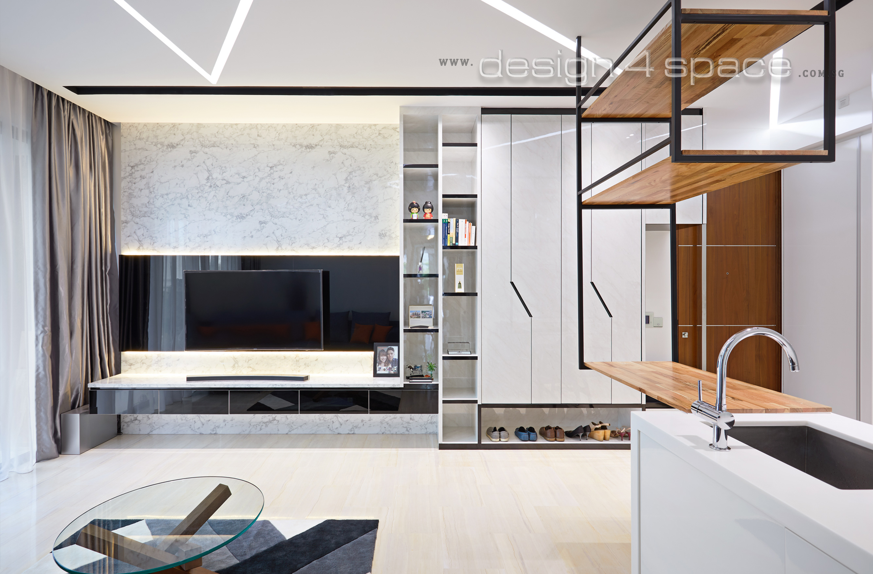 Contemporary, Minimalist, Modern Design - Living Room - Condominium - Design by Design 4 Space Pte Ltd