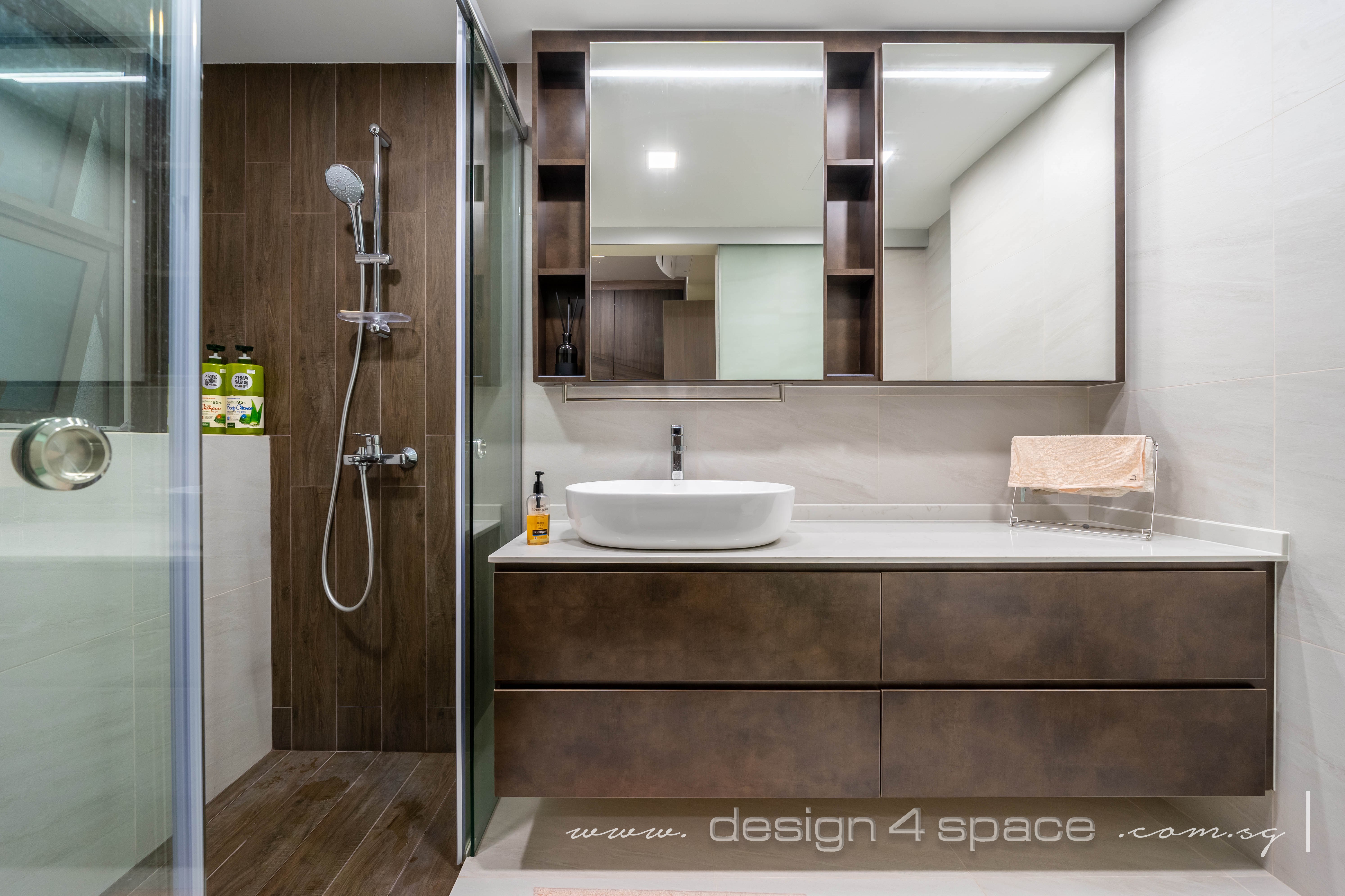 Contemporary, Modern Design - Bathroom - HDB 3 Room - Design by Design 4 Space Pte Ltd