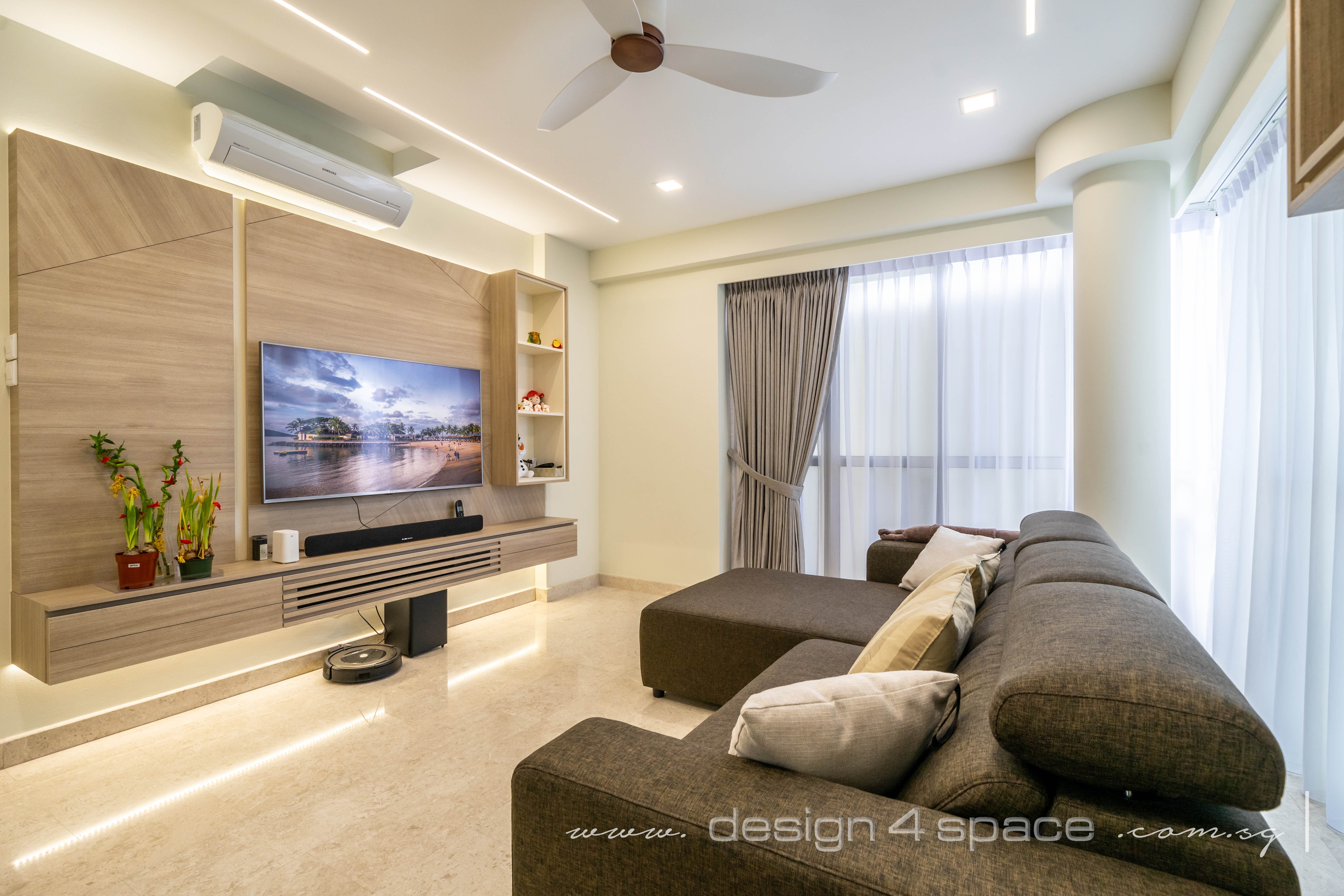 Contemporary, Modern Design - Living Room - HDB 3 Room - Design by Design 4 Space Pte Ltd