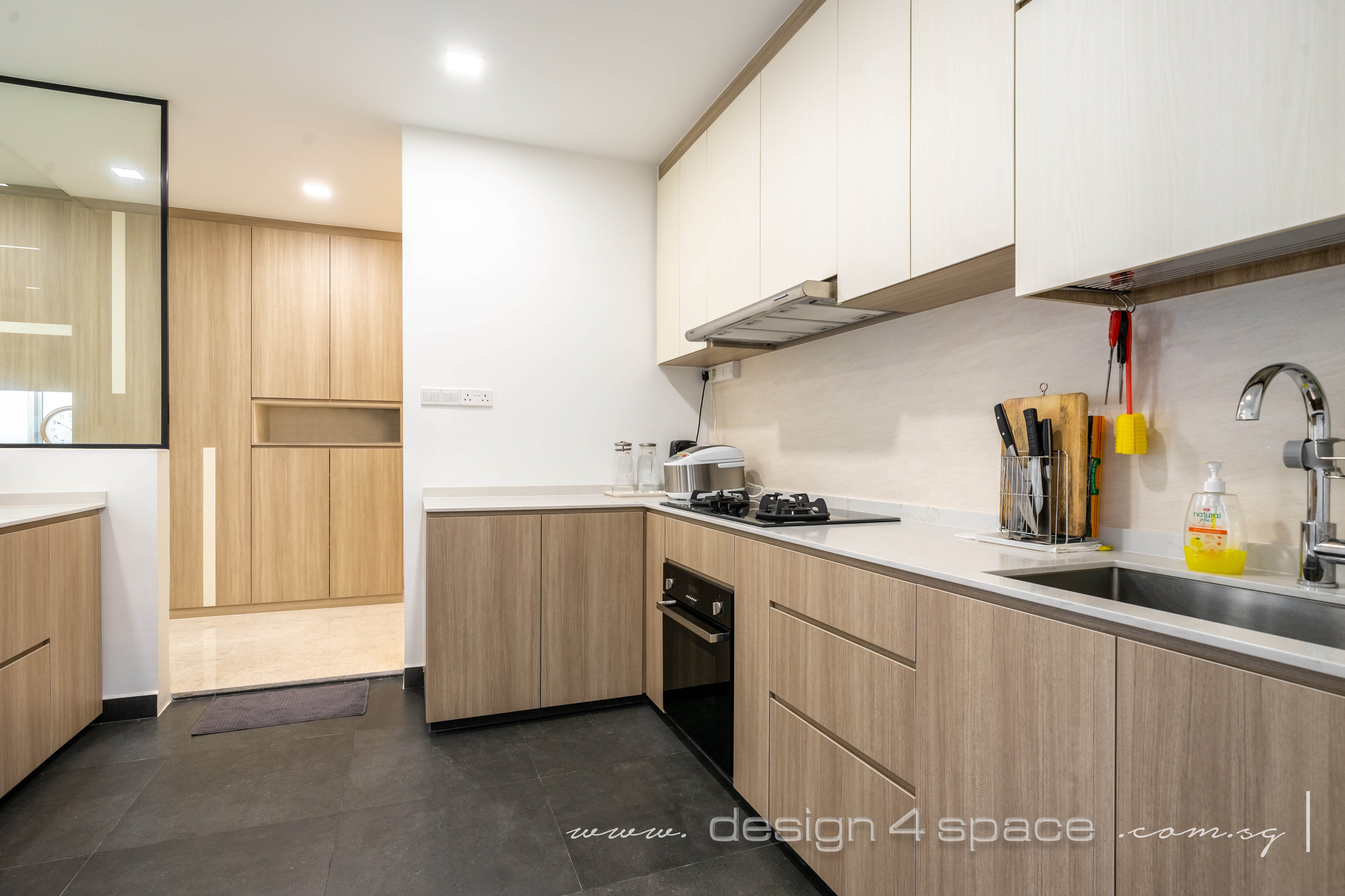 Contemporary, Modern Design - Kitchen - HDB 3 Room - Design by Design 4 Space Pte Ltd