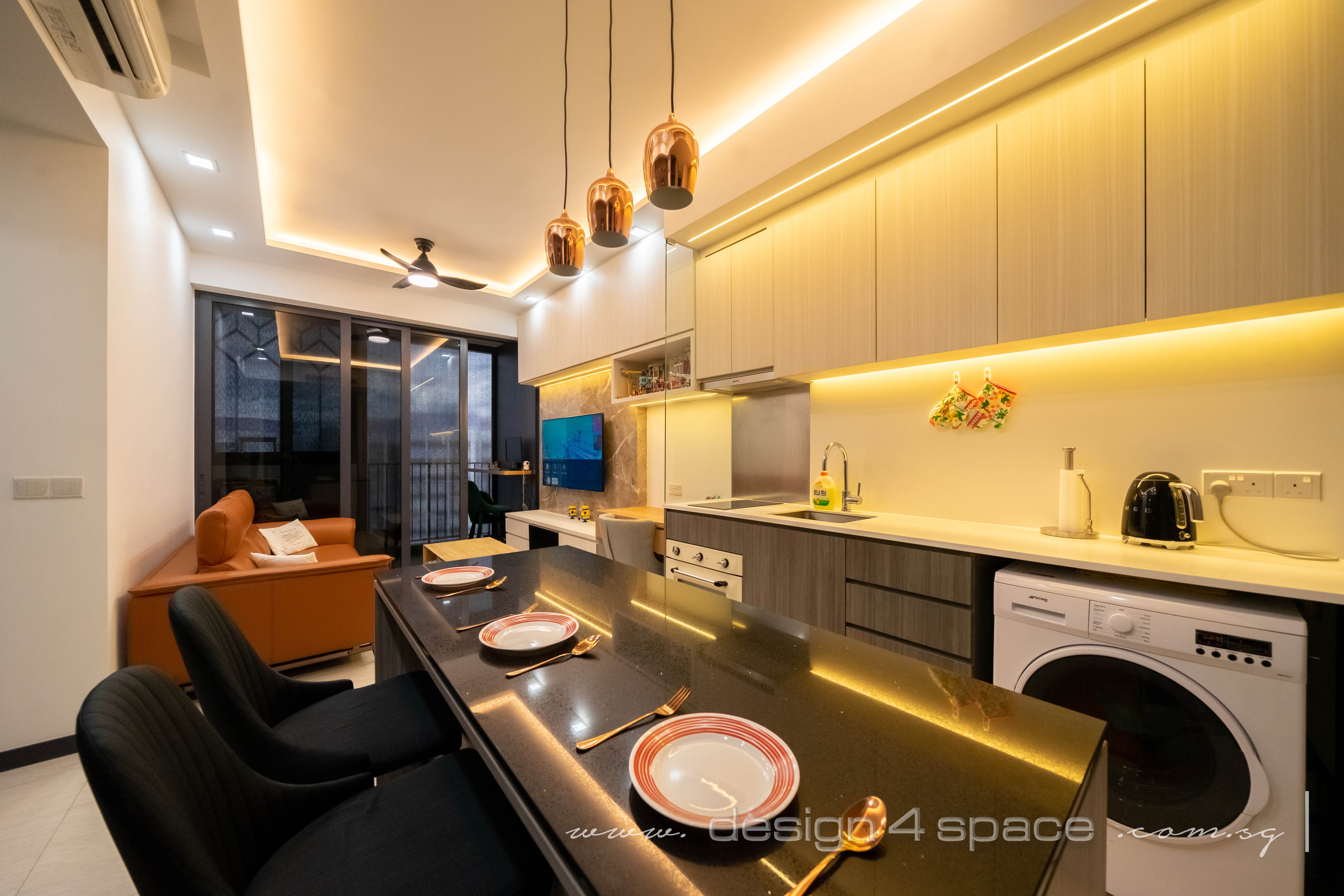 Contemporary, Modern Design - Living Room - Condominium - Design by Design 4 Space Pte Ltd