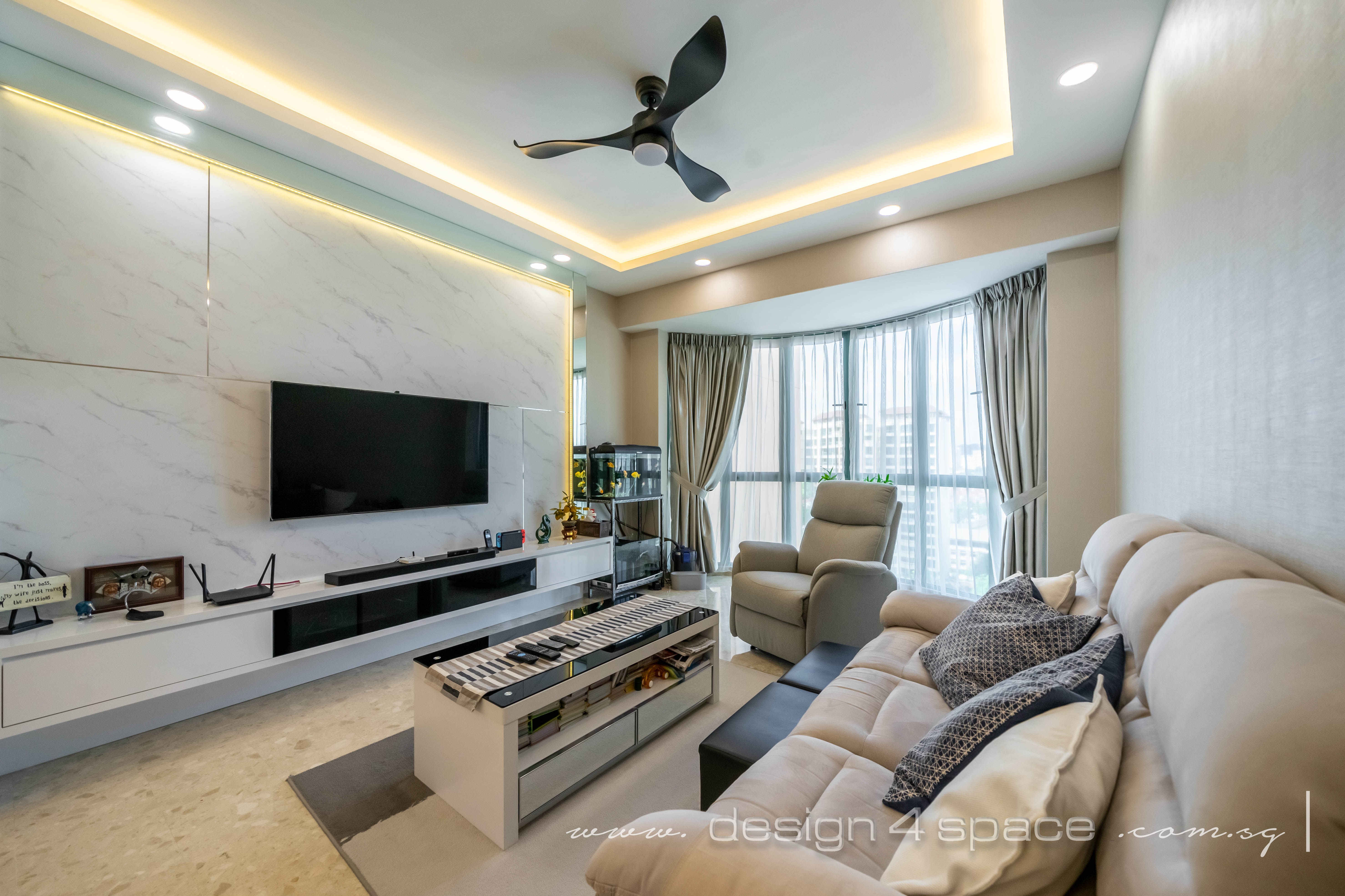 Contemporary, Modern Design - Living Room - Condominium - Design by Design 4 Space Pte Ltd