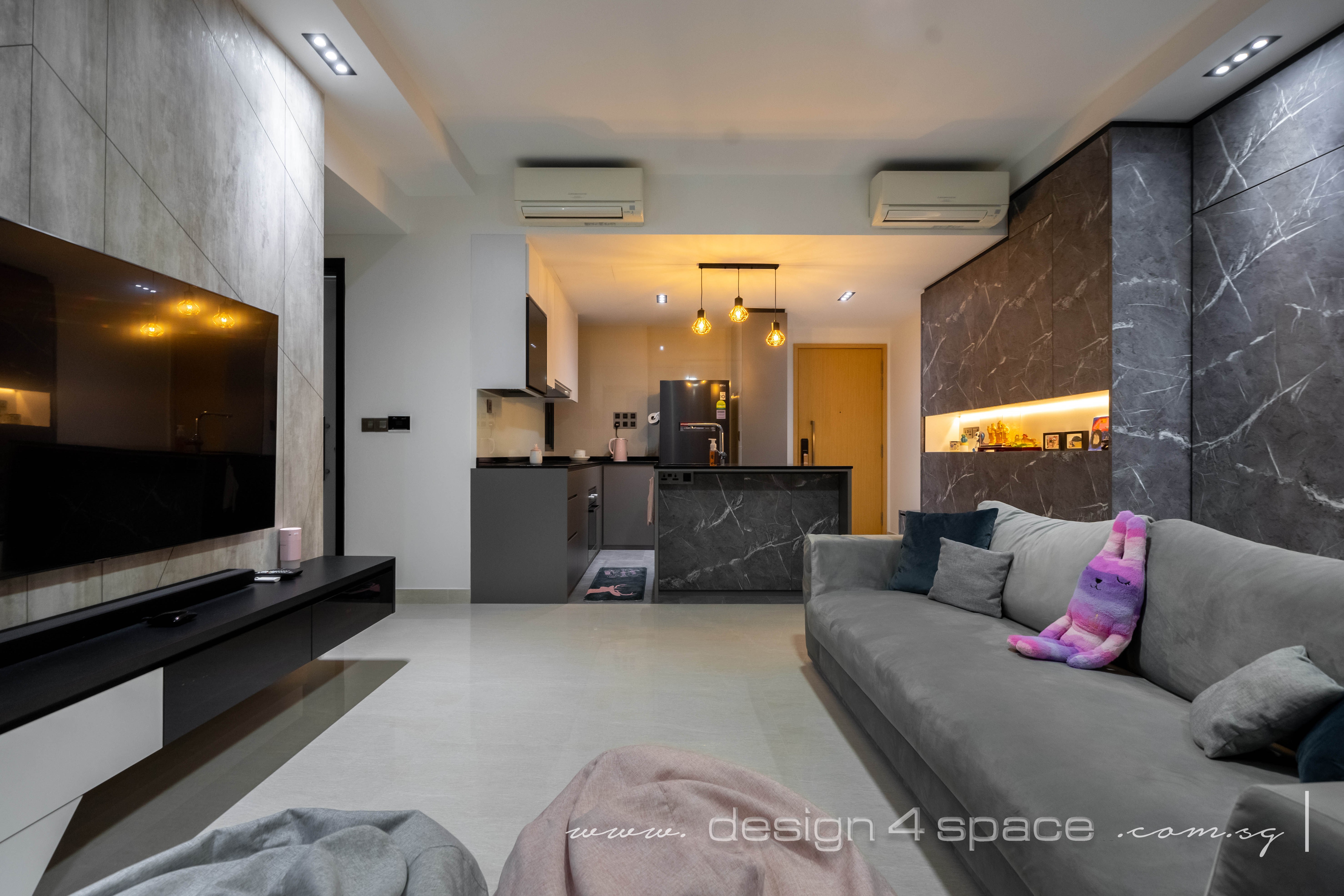 Contemporary Design - Living Room - Condominium - Design by Design 4 Space Pte Ltd