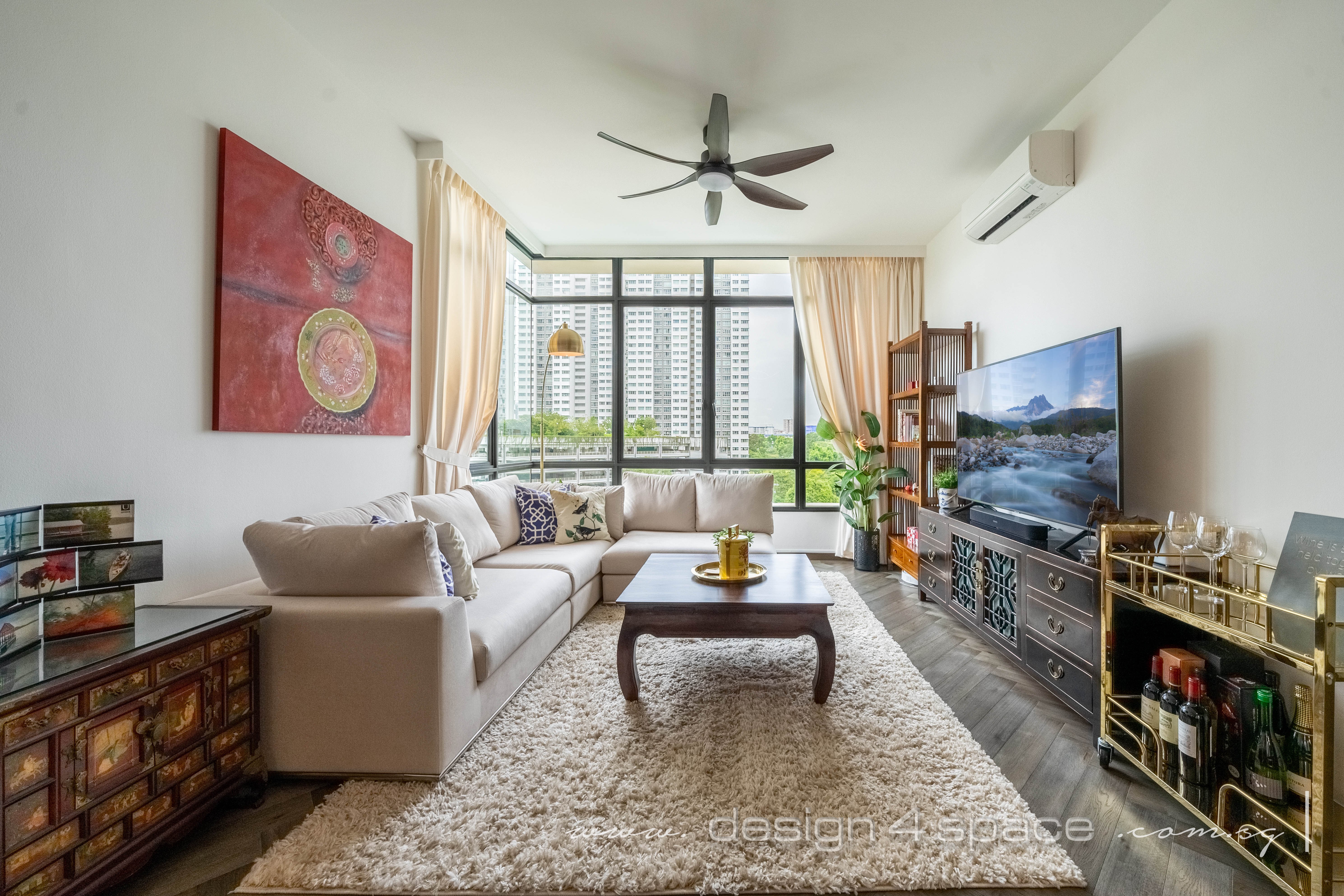 Classical, Oriental Design - Living Room - Condominium - Design by Design 4 Space Pte Ltd