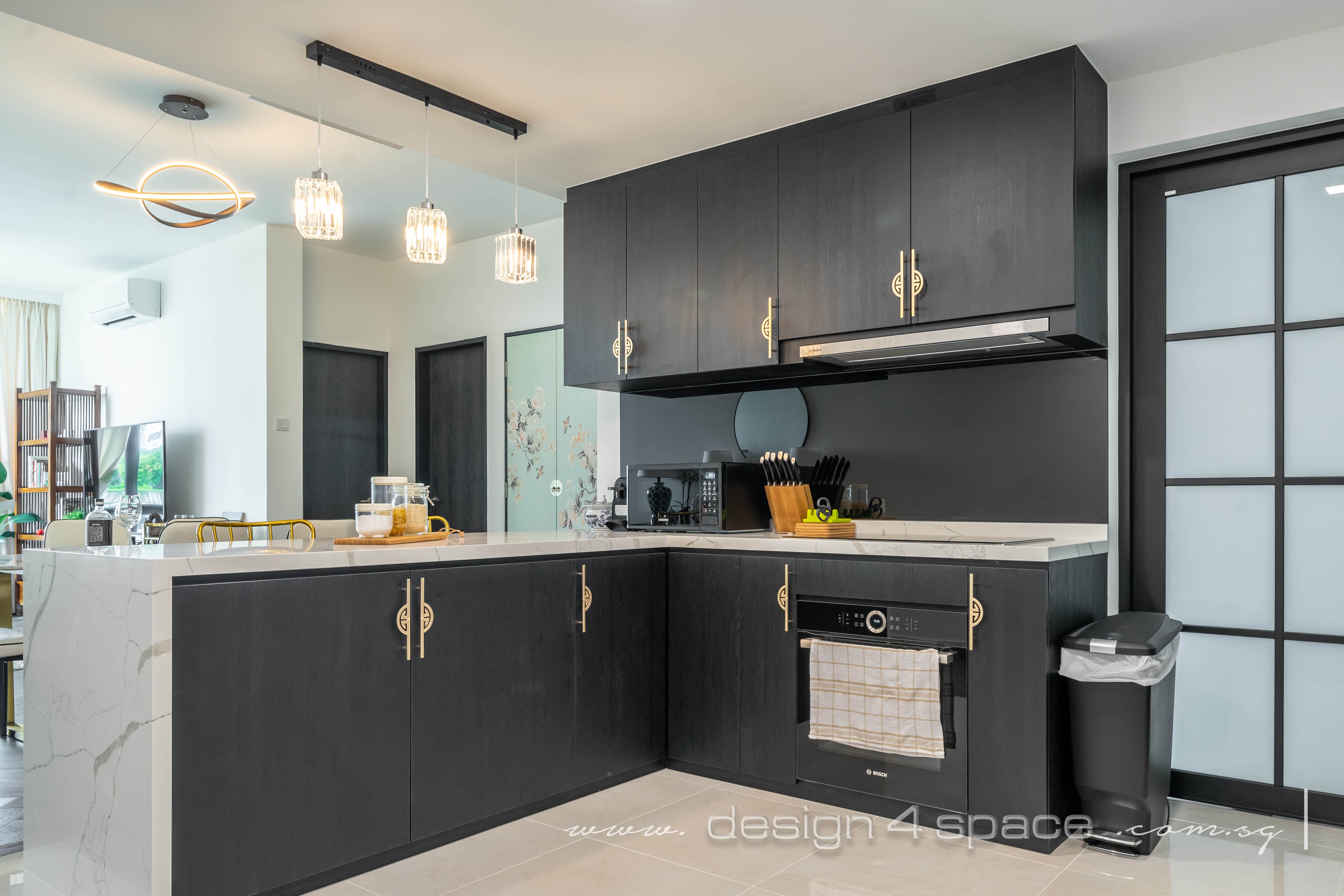 Classical, Oriental Design - Kitchen - Condominium - Design by Design 4 Space Pte Ltd