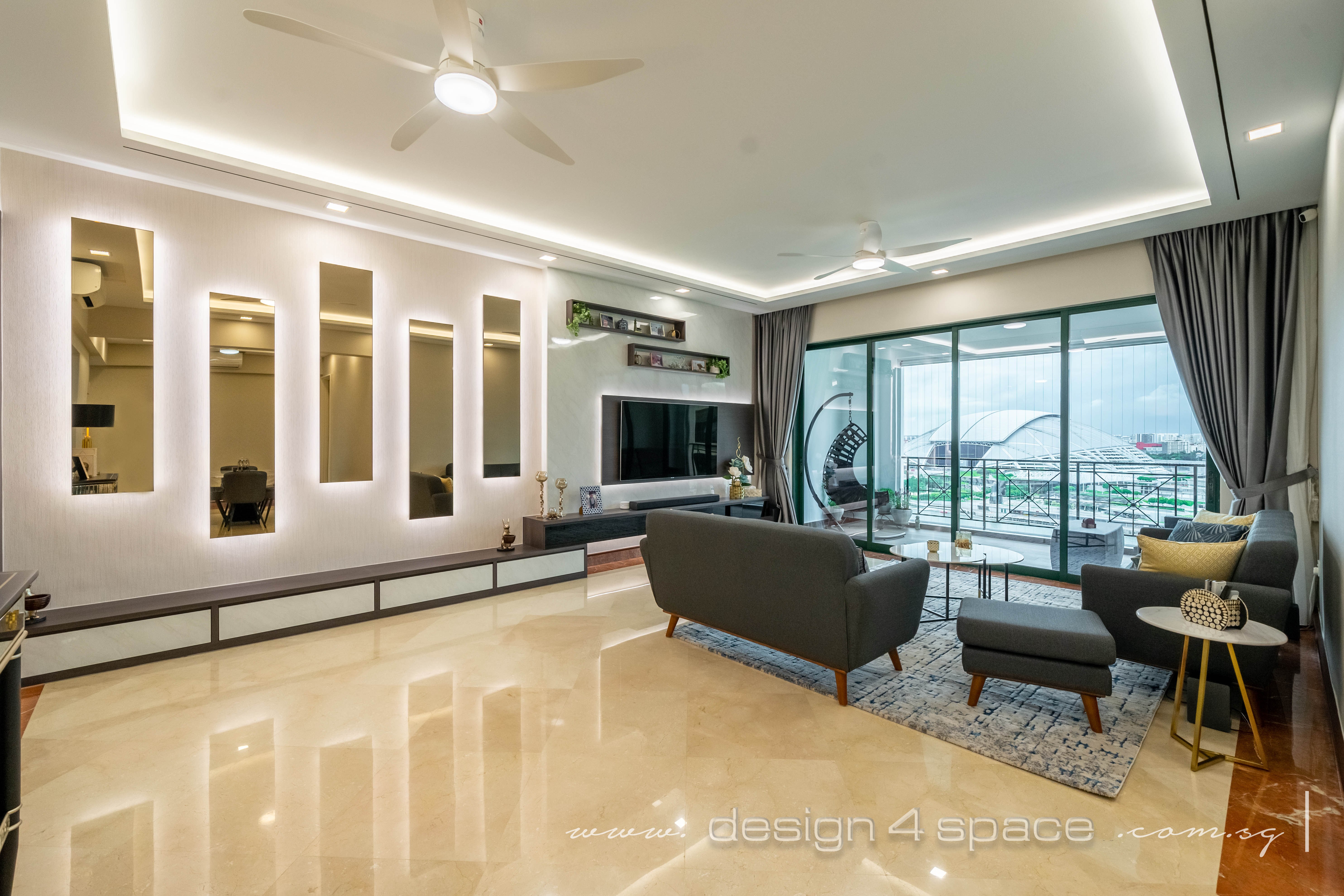 Contemporary Design - Living Room - Condominium - Design by Design 4 Space Pte Ltd