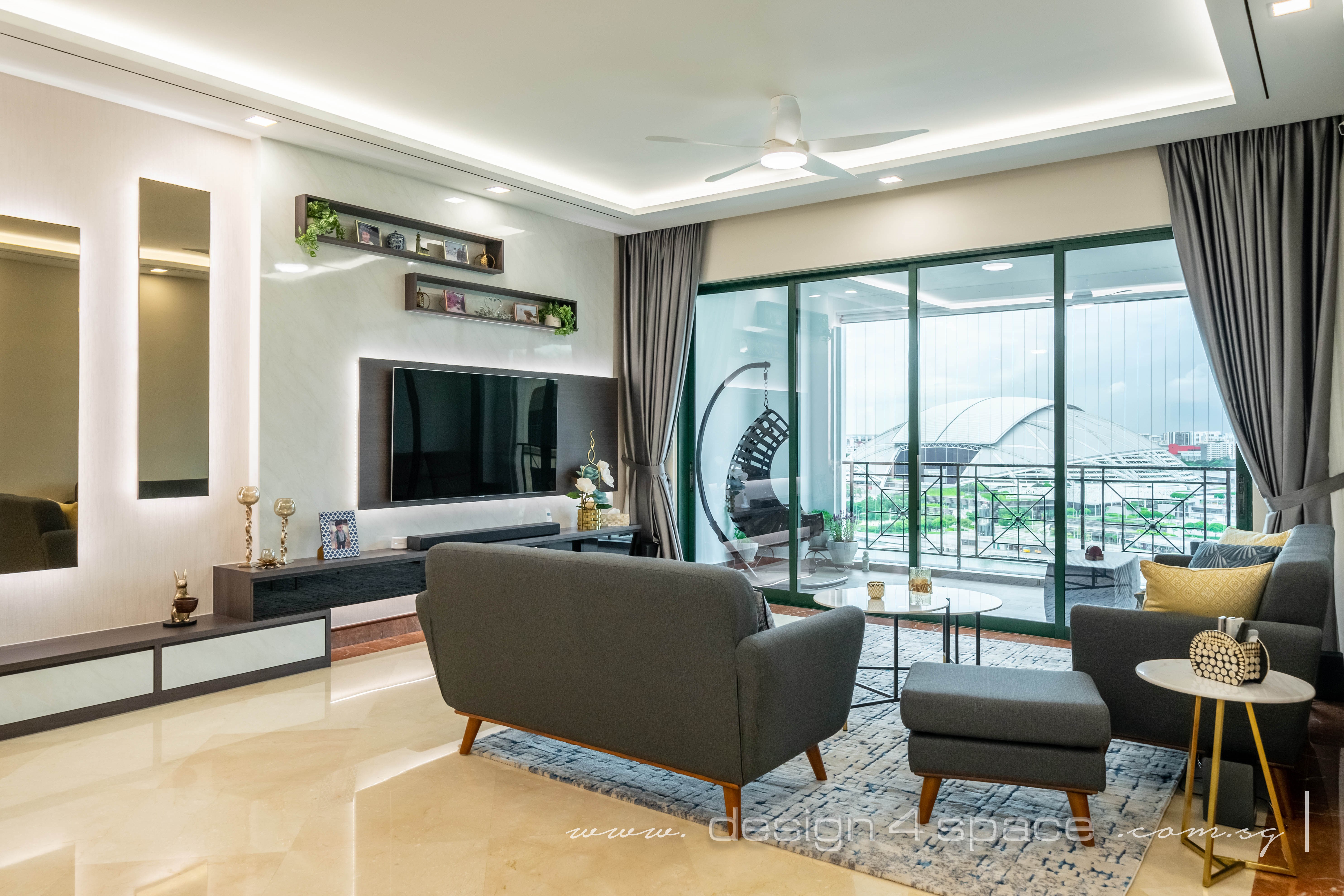 Contemporary Design - Living Room - Condominium - Design by Design 4 Space Pte Ltd