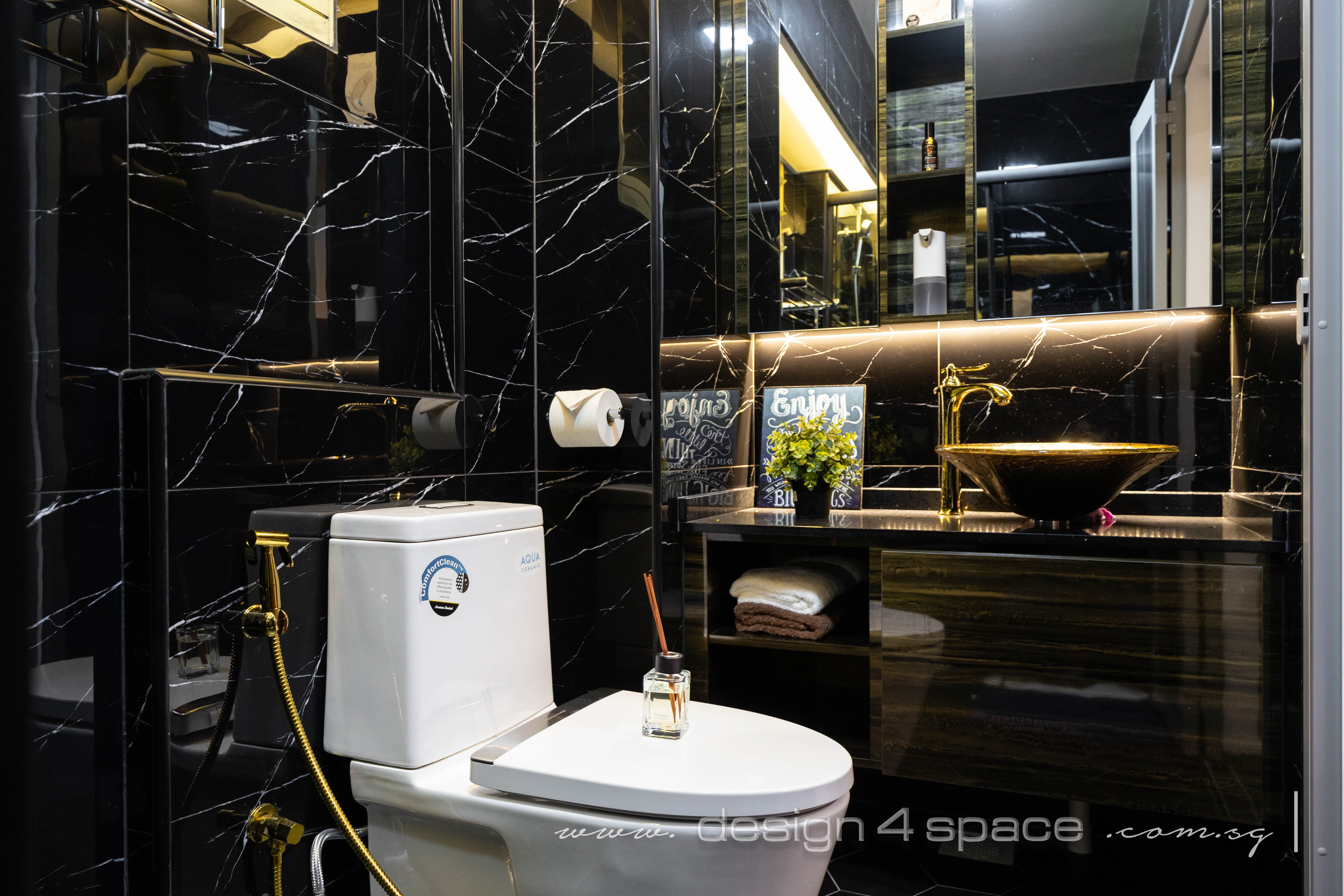 Contemporary, Modern Design - Bathroom - HDB Executive Apartment - Design by Design 4 Space Pte Ltd