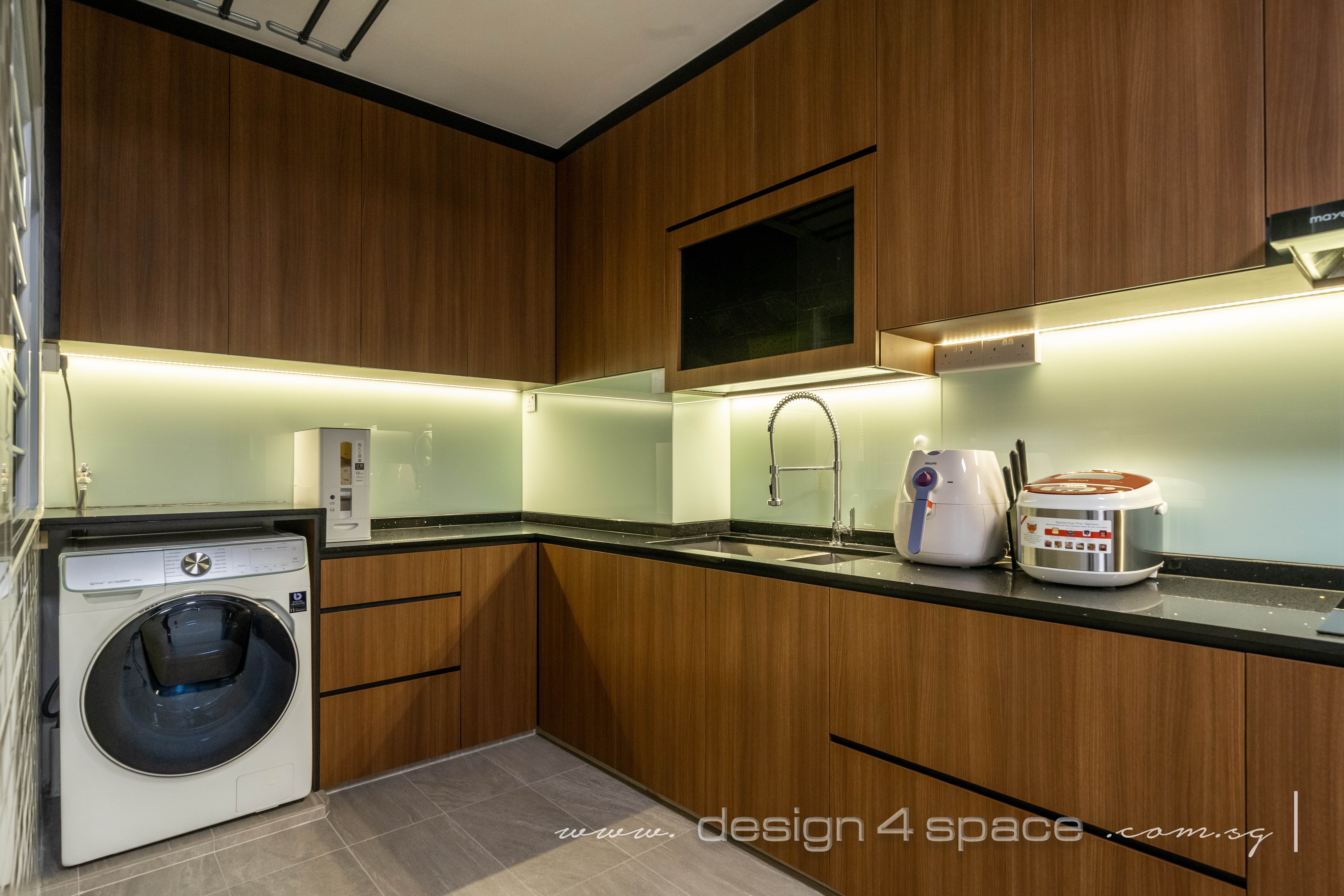 Contemporary, Modern Design - Kitchen - HDB Executive Apartment - Design by Design 4 Space Pte Ltd
