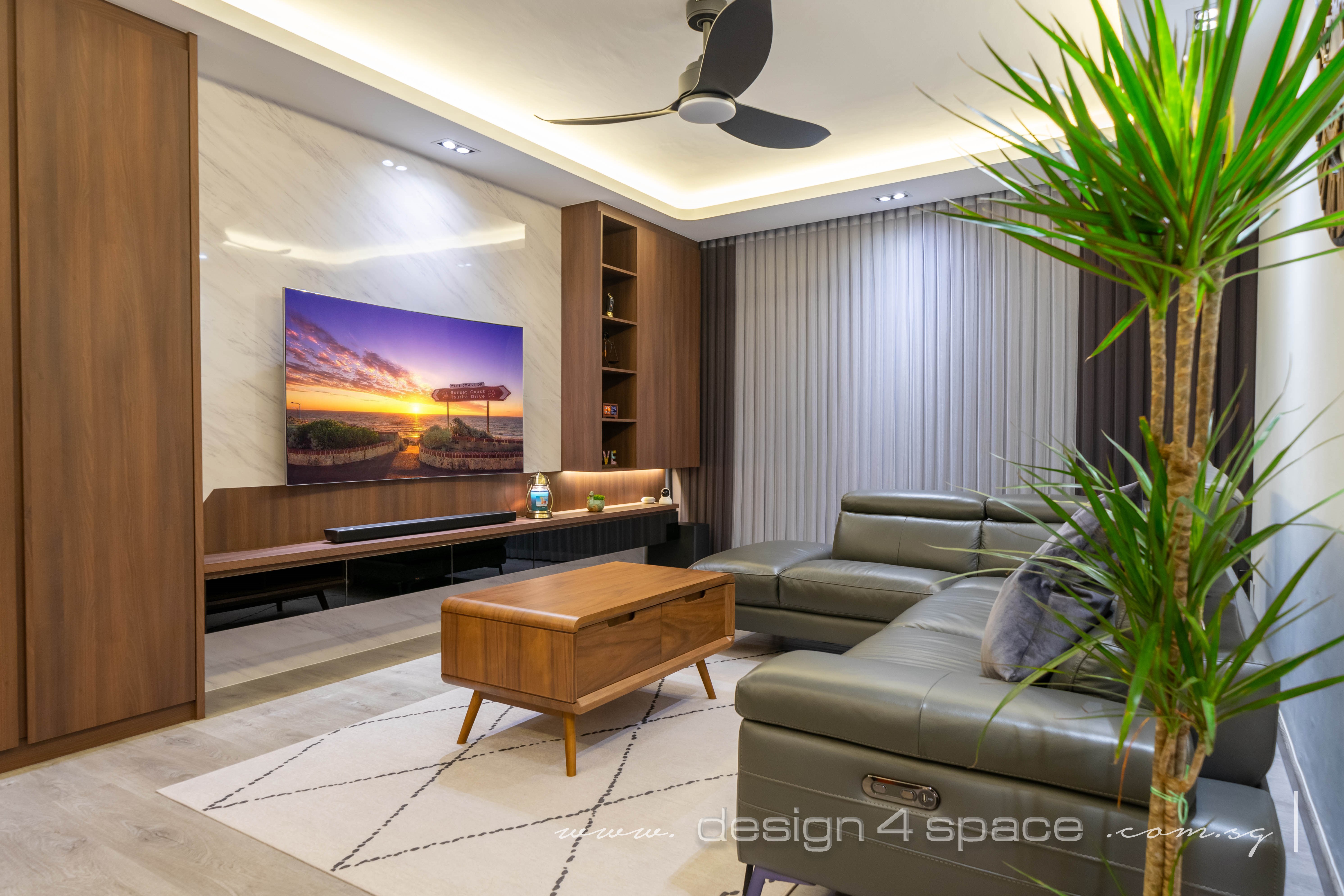 Contemporary, Modern Design - Living Room - HDB Executive Apartment - Design by Design 4 Space Pte Ltd