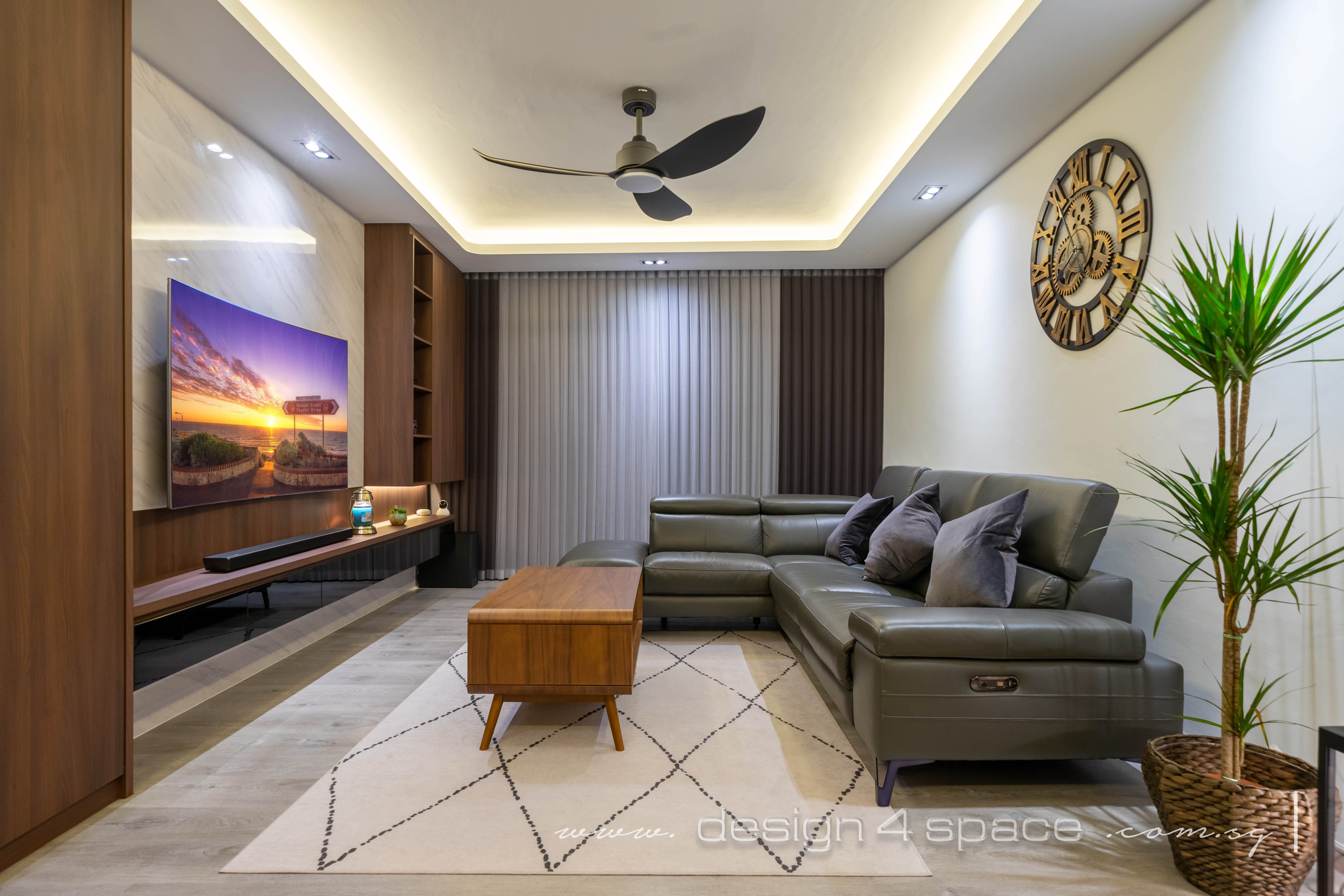 Contemporary, Modern Design - Living Room - HDB Executive Apartment - Design by Design 4 Space Pte Ltd