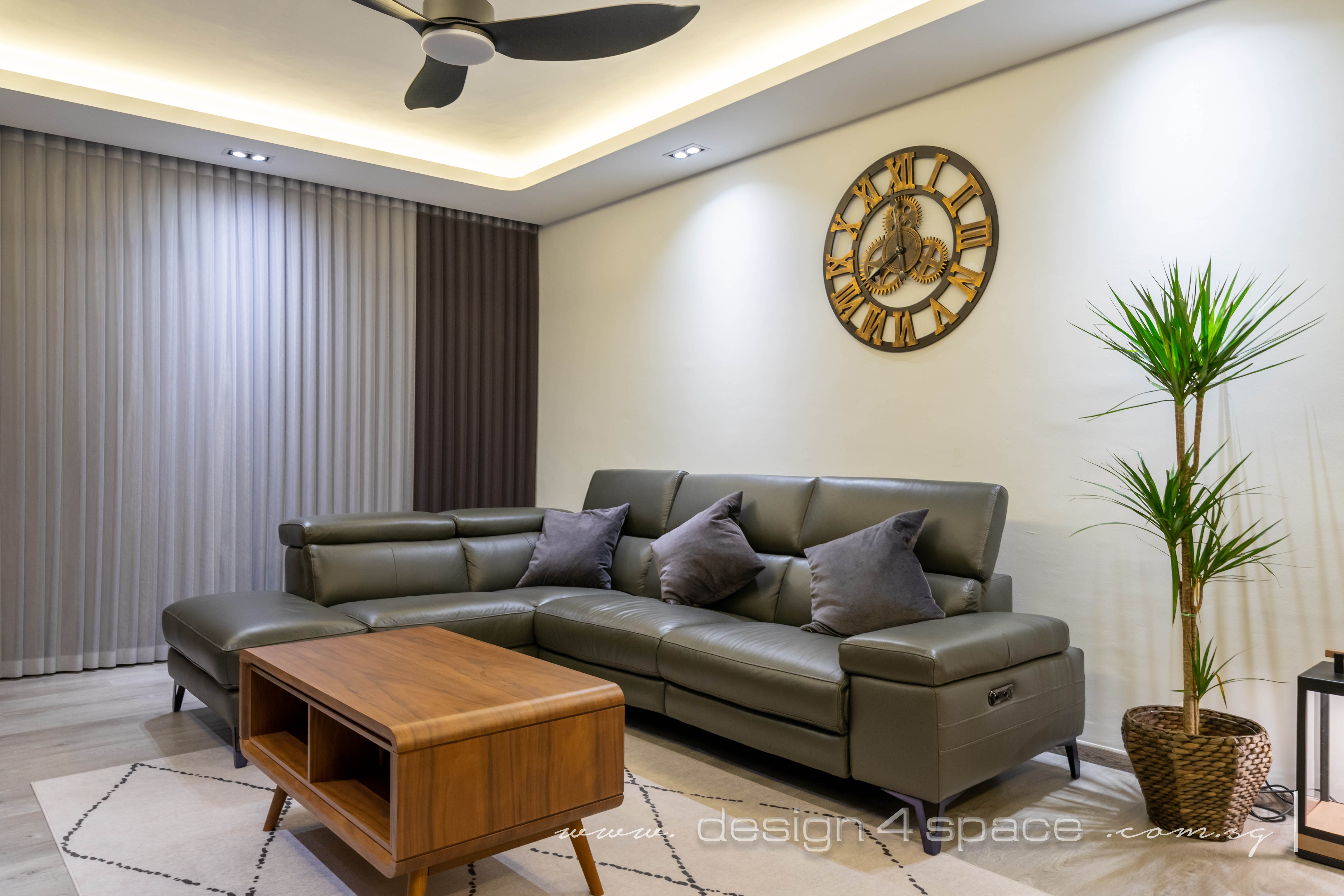 Contemporary, Modern Design - Living Room - HDB Executive Apartment - Design by Design 4 Space Pte Ltd