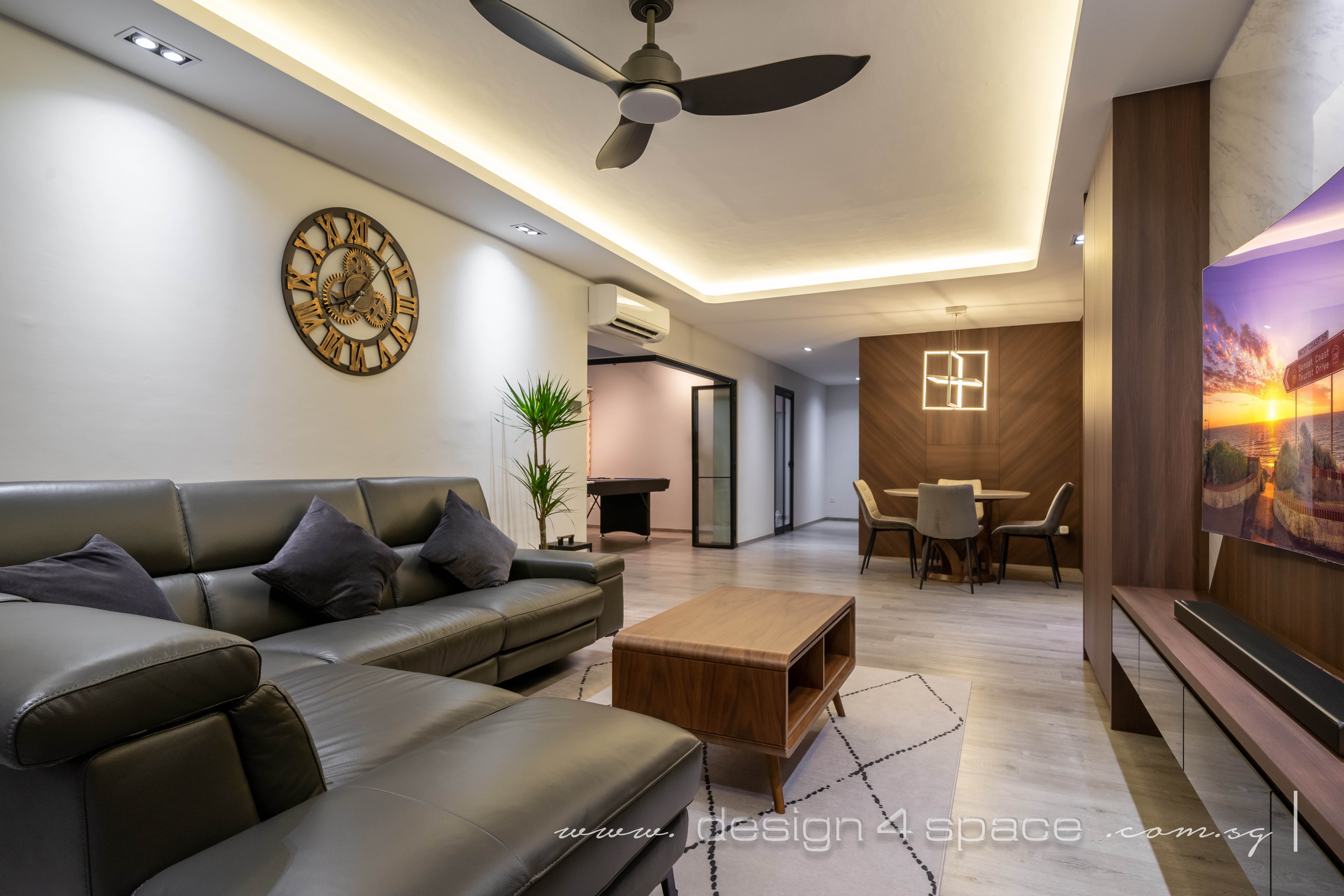 Contemporary, Modern Design - Living Room - HDB Executive Apartment - Design by Design 4 Space Pte Ltd