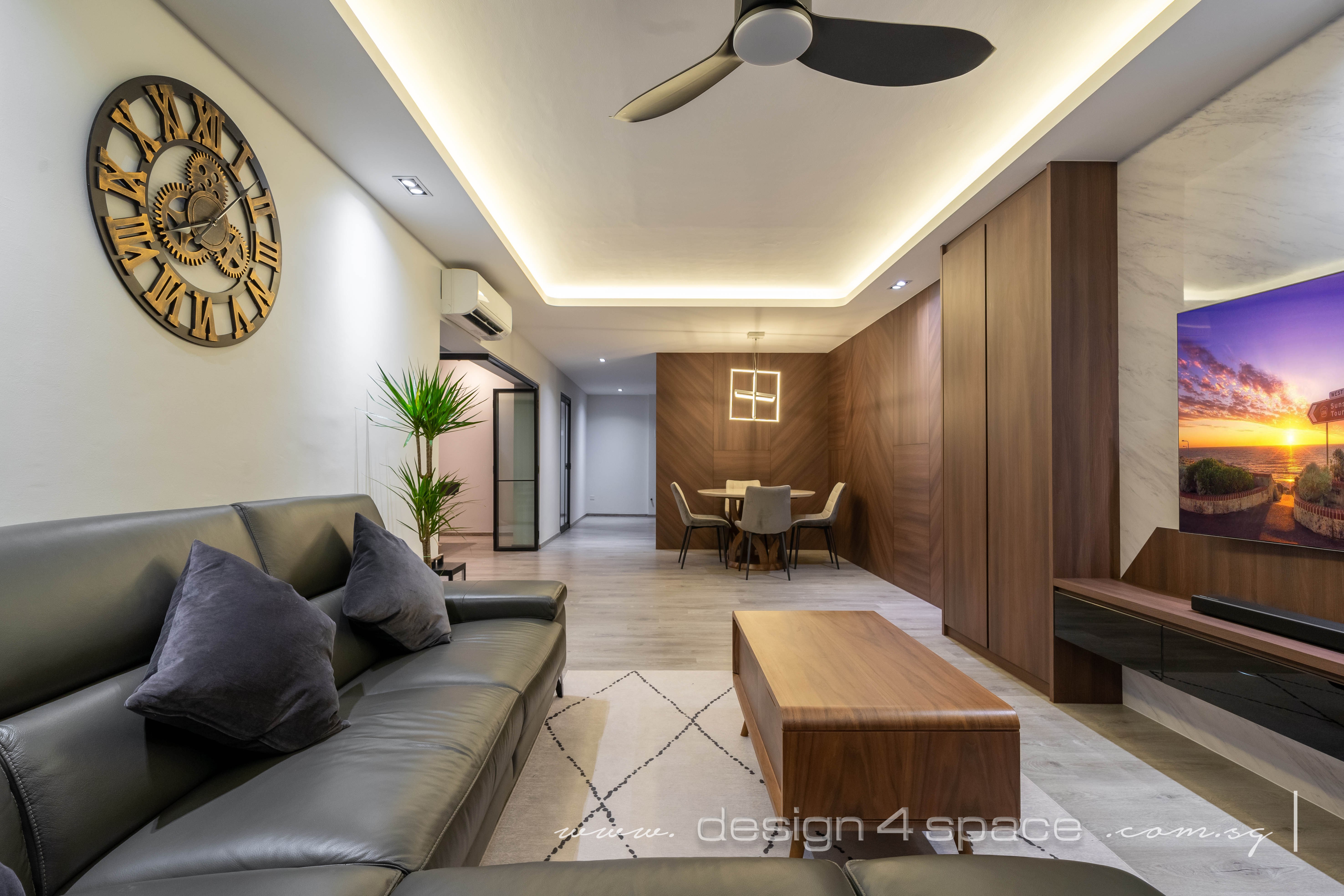 Contemporary, Modern Design - Living Room - HDB Executive Apartment - Design by Design 4 Space Pte Ltd