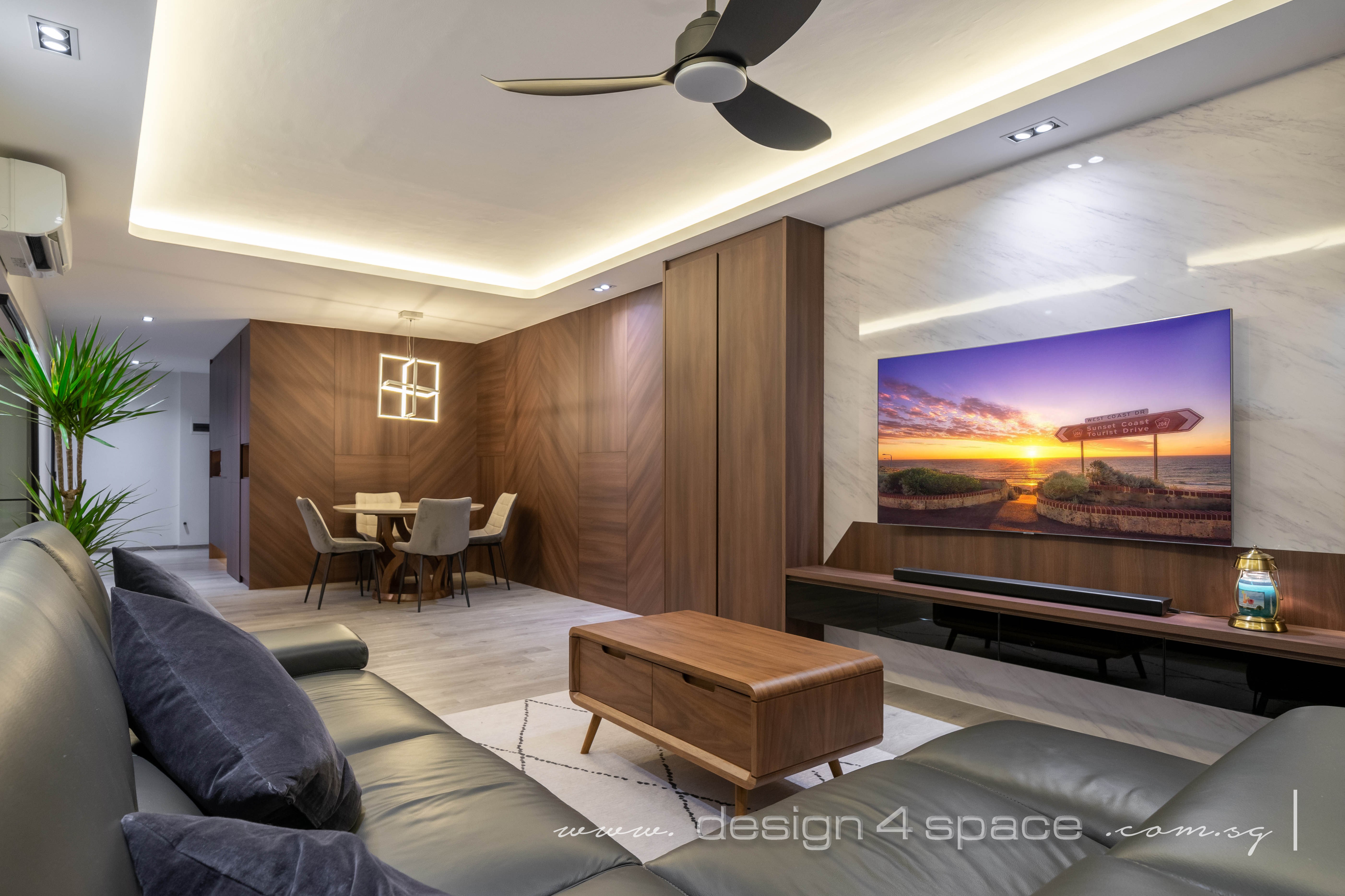 Contemporary, Modern Design - Living Room - HDB Executive Apartment - Design by Design 4 Space Pte Ltd